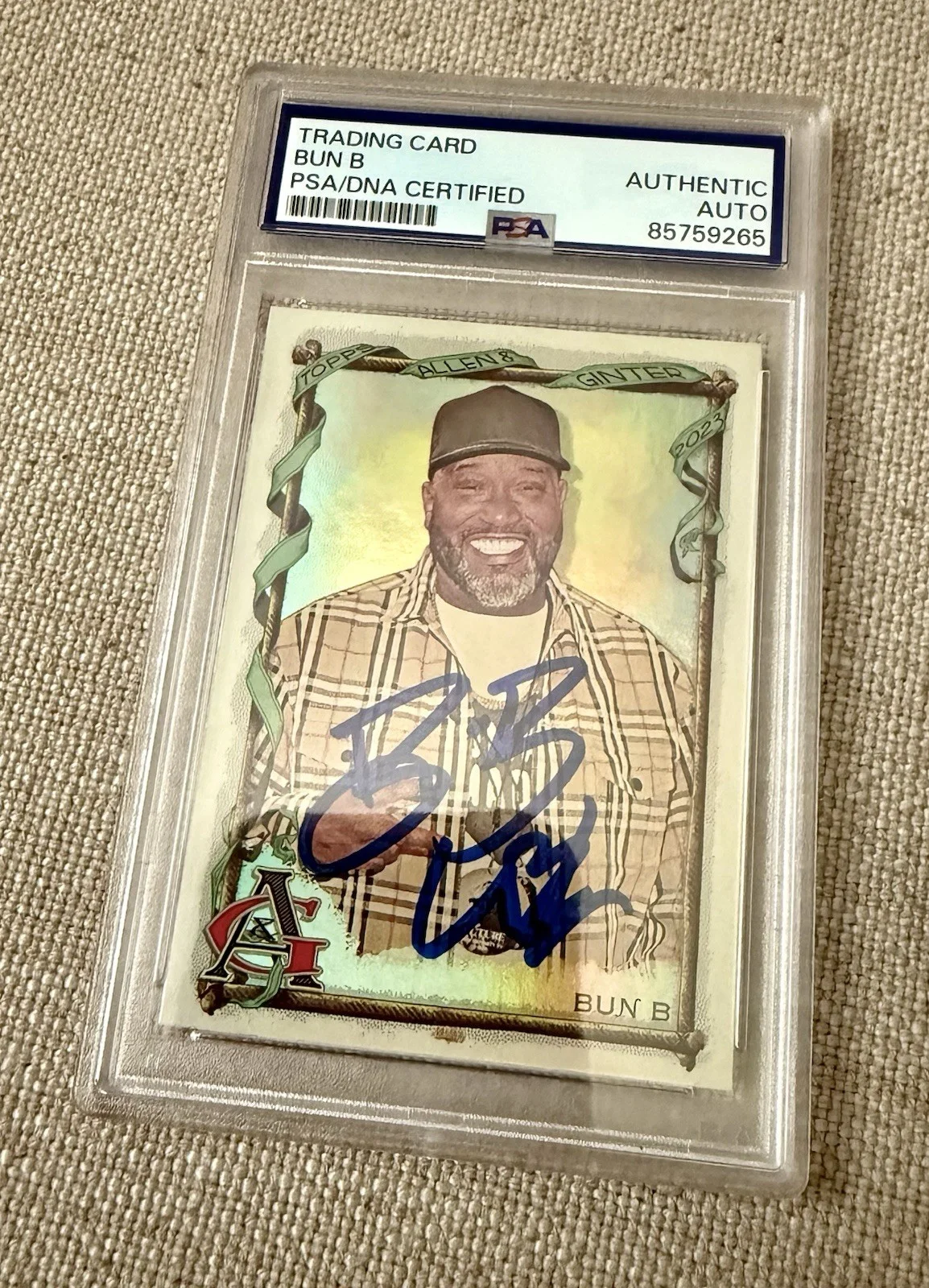 Bun B UGK signed 2023 Topps Allen Ginter Silver Foil Rapper Card PSA, image 2