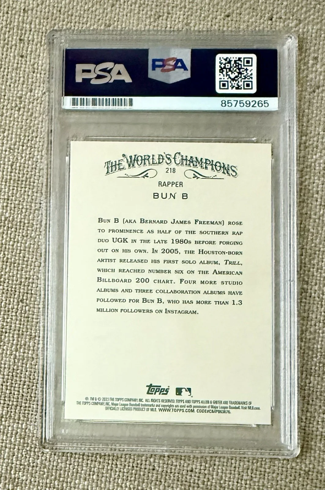 Bun B UGK signed 2023 Topps Allen Ginter Silver Foil Rapper Card PSA, image 3