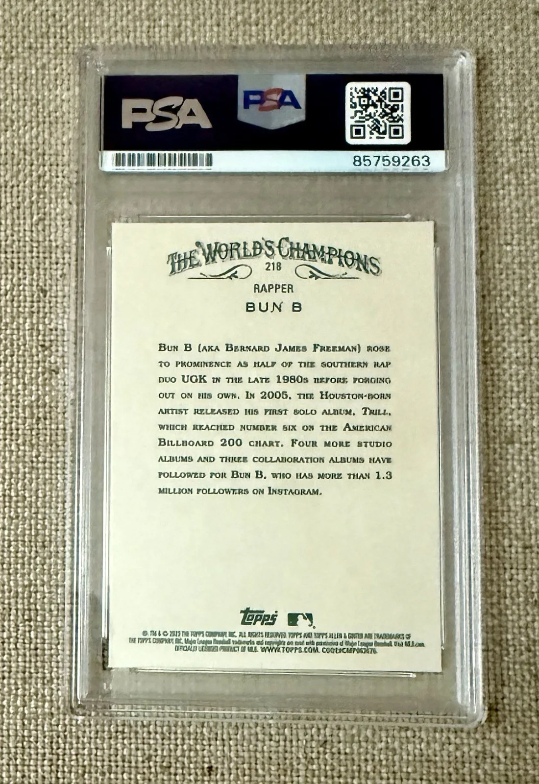 Bun B UGK signed autographed 2023 Topps Allen Ginter Rapper Card IP auto PSA, изображение 3
