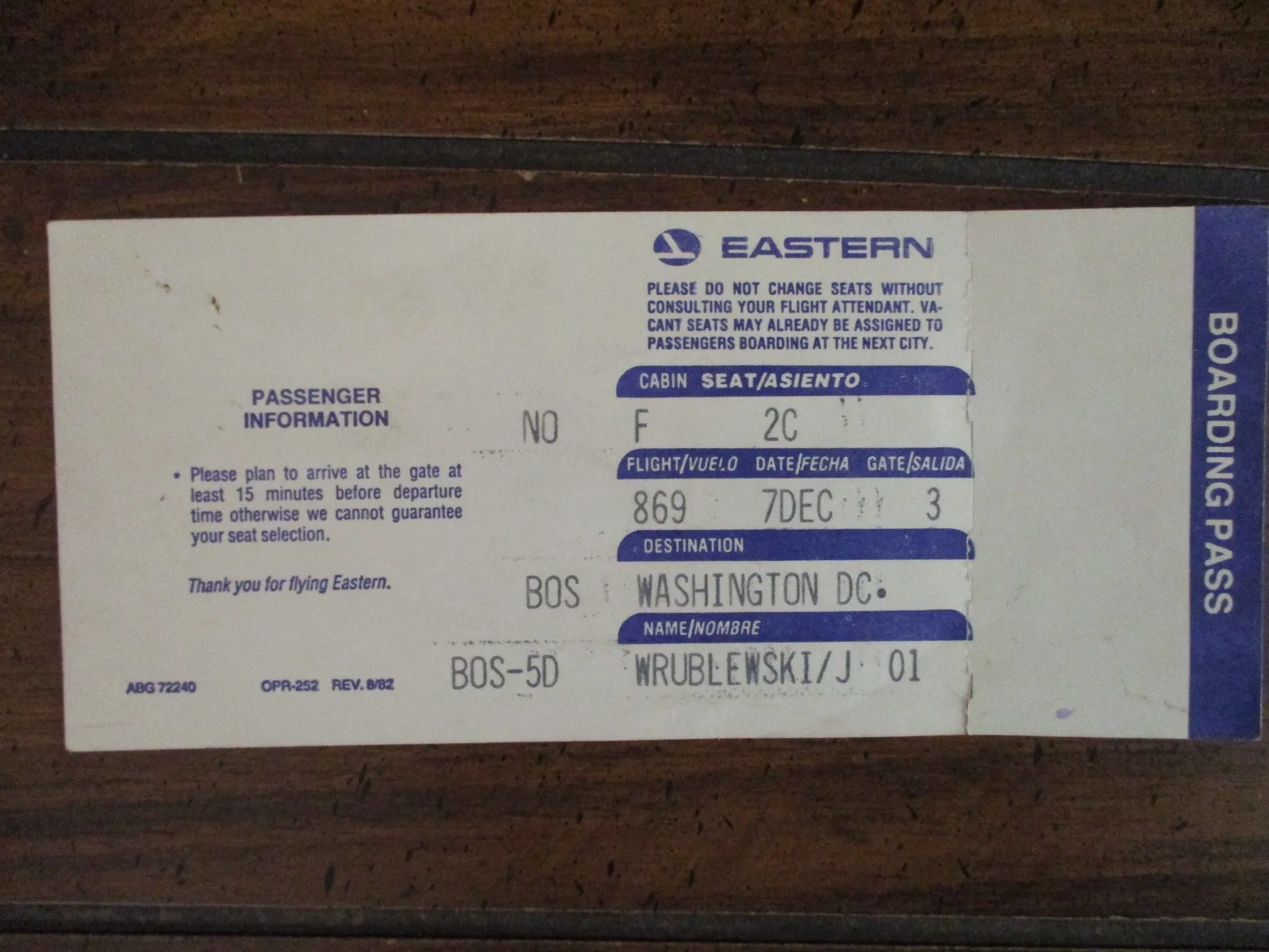 PAT PAULSEN(Died in 1997)("The Smothers Brothers")Signed Airline Boarding Pass, изображение 3