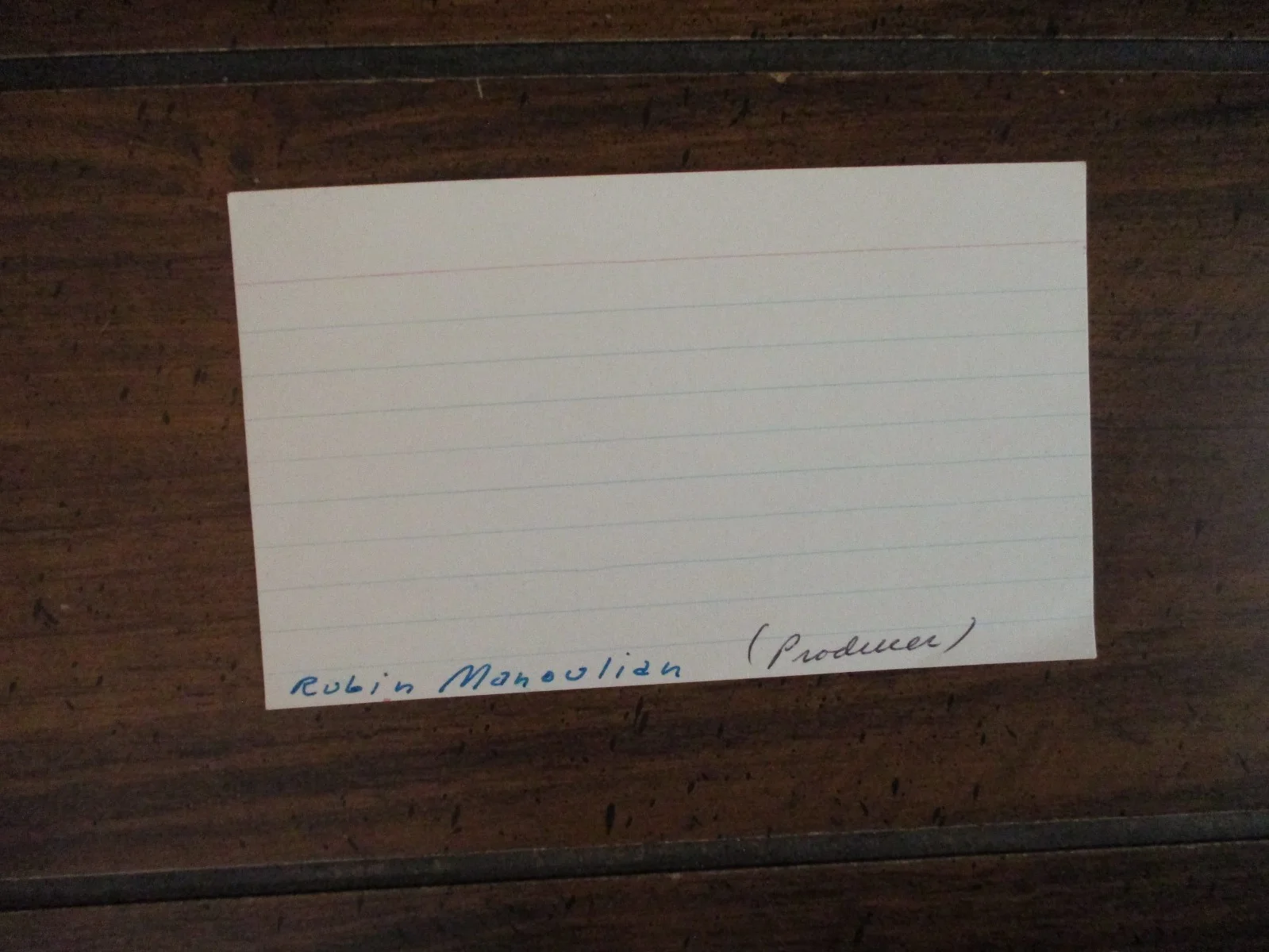 ROUBEN MAMOULIAN (D-1987)(Dr. Jekyll and Mr. Hyde/Zorro)Signed 3 x 5 Index Card, image 2