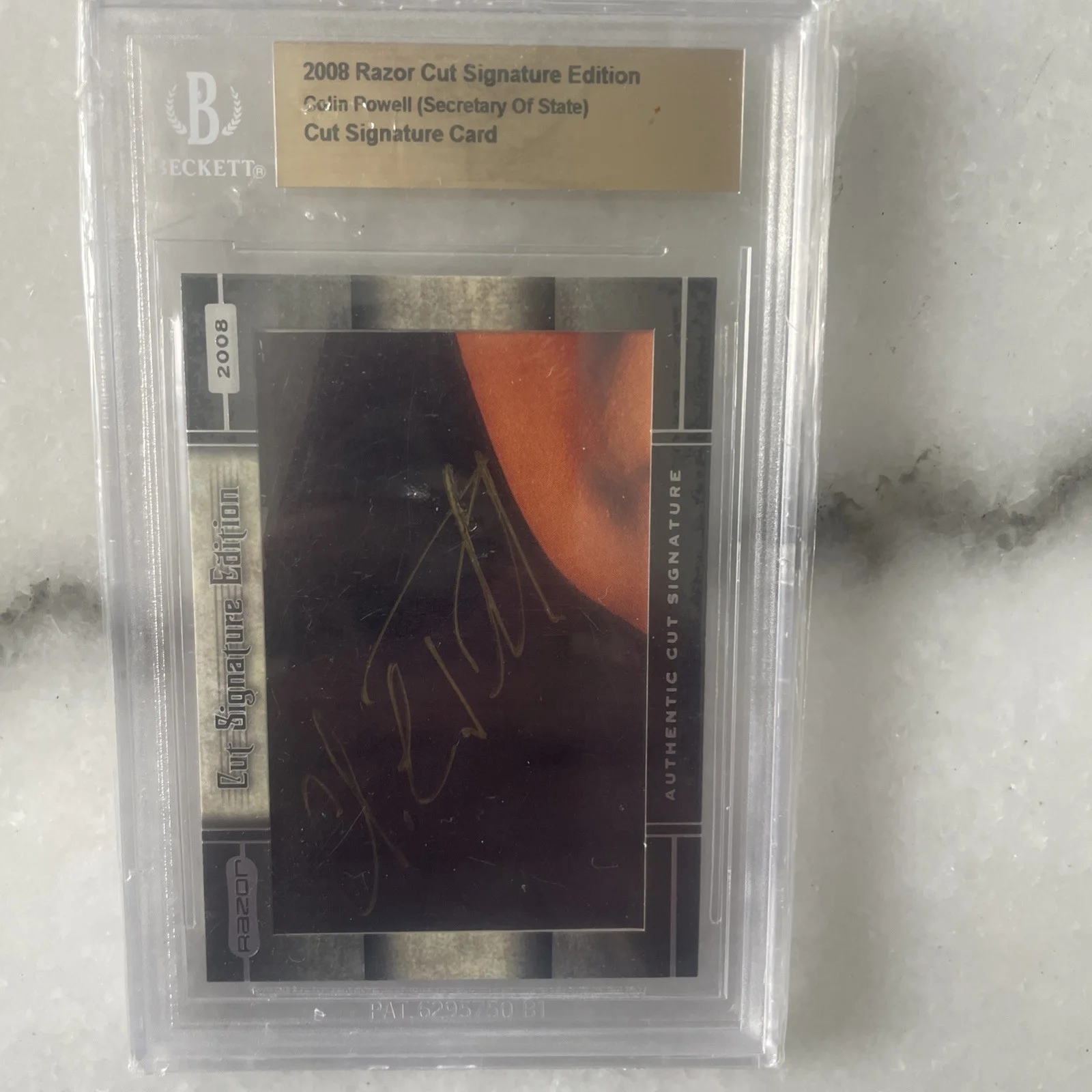 Colin Powell 2008 RAZOR Cut Signatures Edition Autograph AUTO, image 2