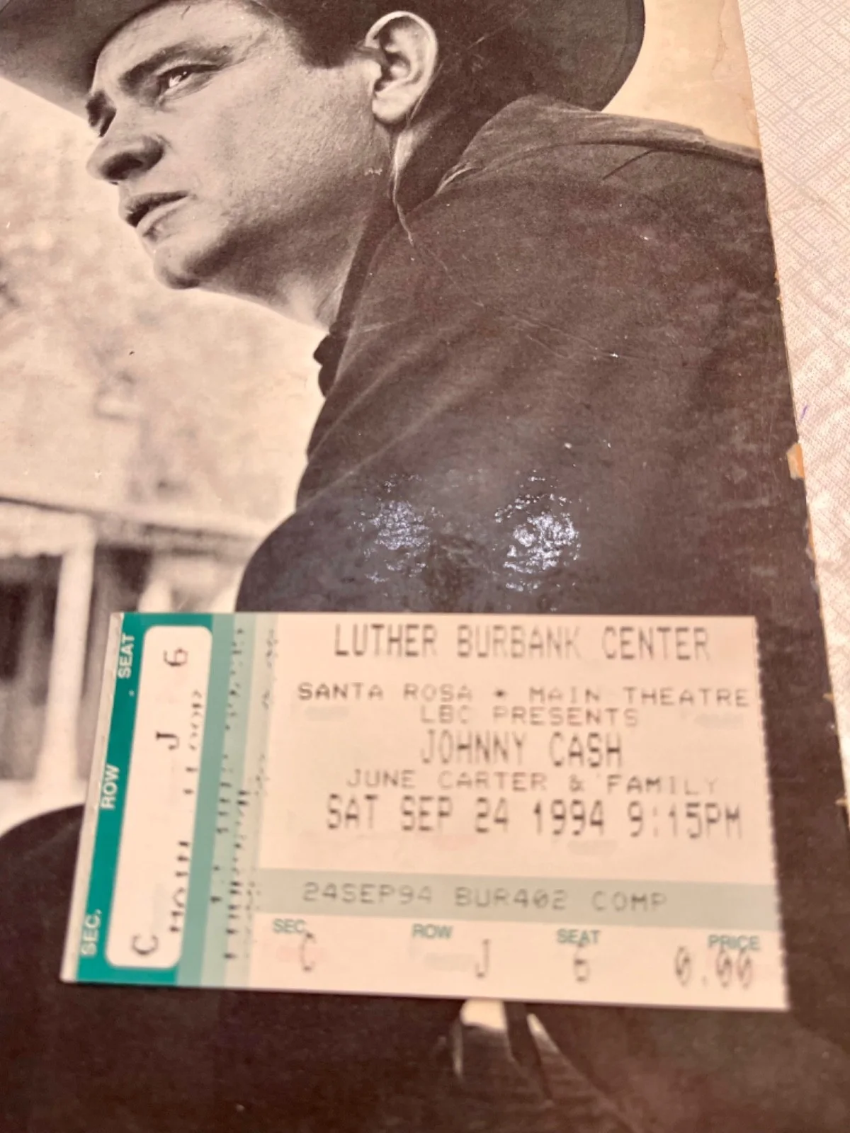 Johnny Cash Signed Album Cover w/1961 Sun Records Vinyl + Concert Ticket JSA LOA, изображение 5