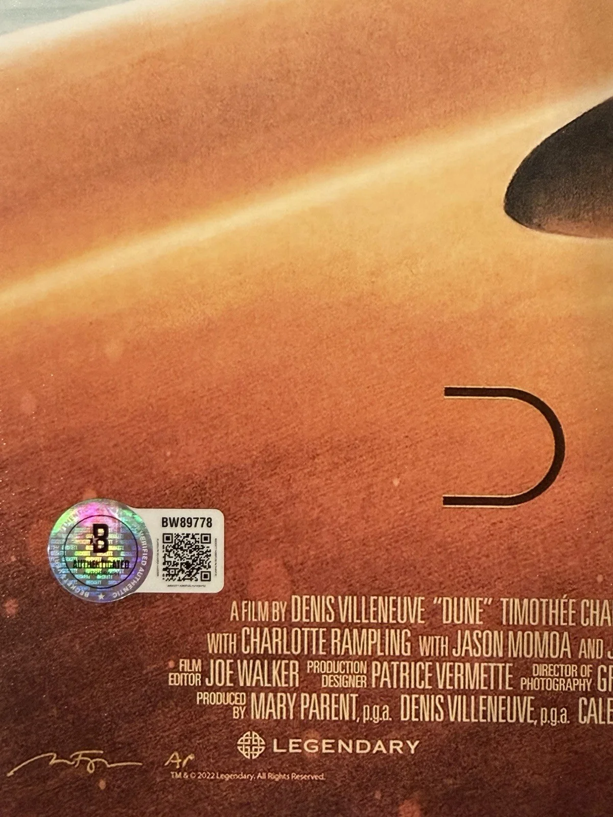 Denis Villeneuve — DENIS VILLENEUVE SIGNED 'DUNE' 12x18 MOVIE PHOTO FILM DIRECTOR BECKETT BW89778, изображение 3