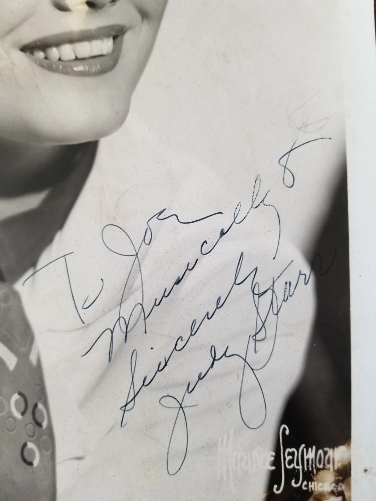 c. 1945 Famous Singer Judy Starr Autographed Photograph, изображение 2