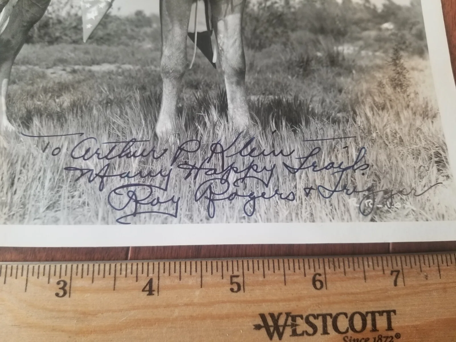 c. 1940 Roy Rogers & Trigger Autographed Photograph by Mickey Marigold, изображение 2