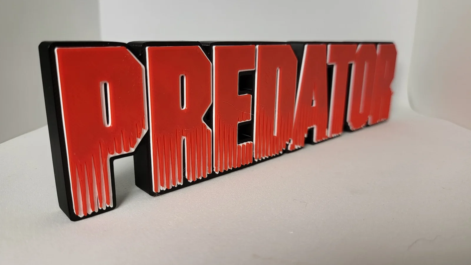 Predator Logo Sign | 3D Printed Film Display | Red, Black & White, image 2