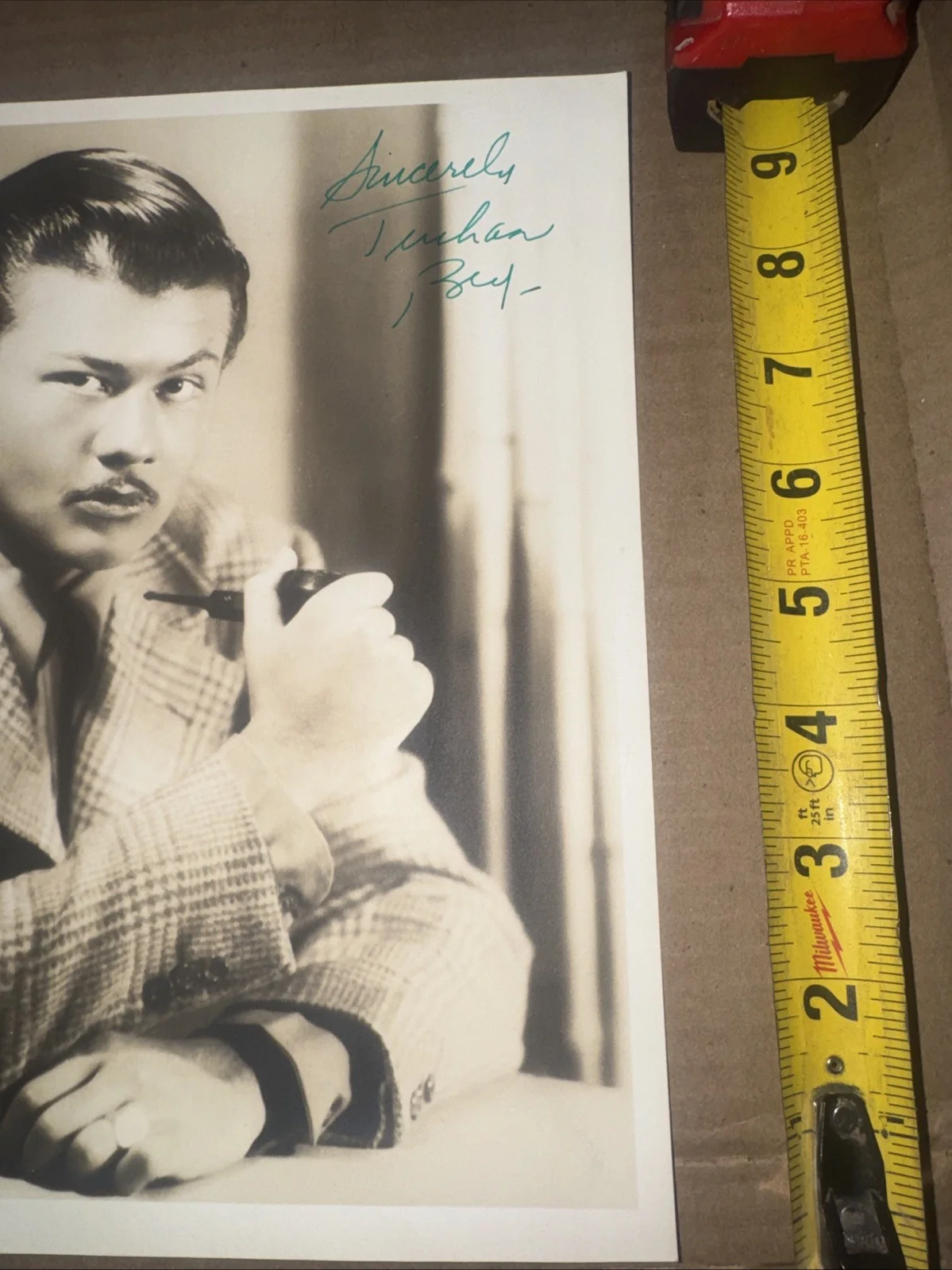 Turhan Bey Hollywood Actor Early Horror Autograph Signed Photo d.2012, изображение 3