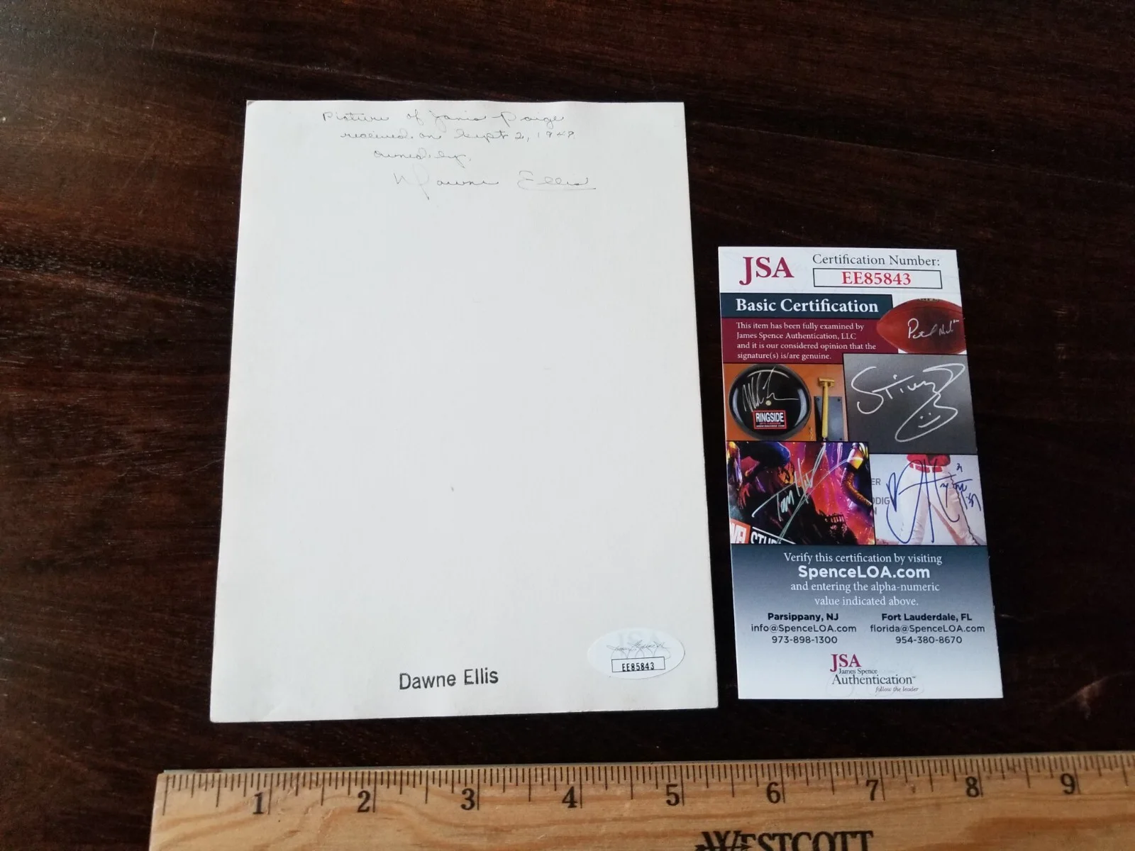 Early Dated 1949 Actress Janis Paige Autographed Photograph JSA Certification, image 2