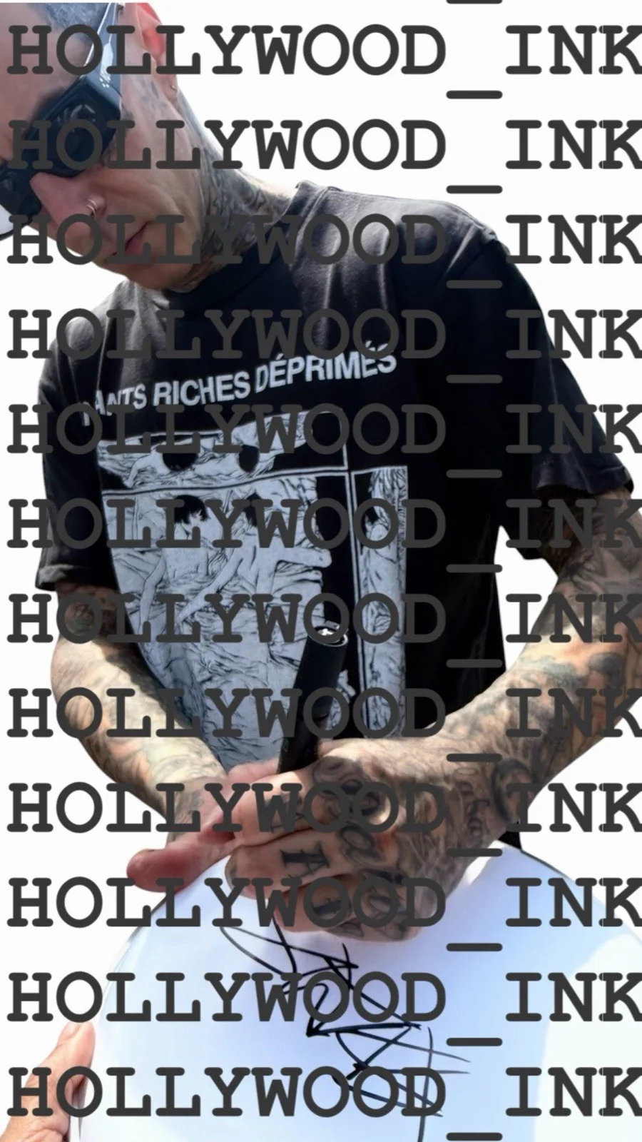 TRAVIS BARKER SIGNED AUTOGRAPH DRUMHEAD BLINK 182 BECKETT BW77611 + PROOF, image 4