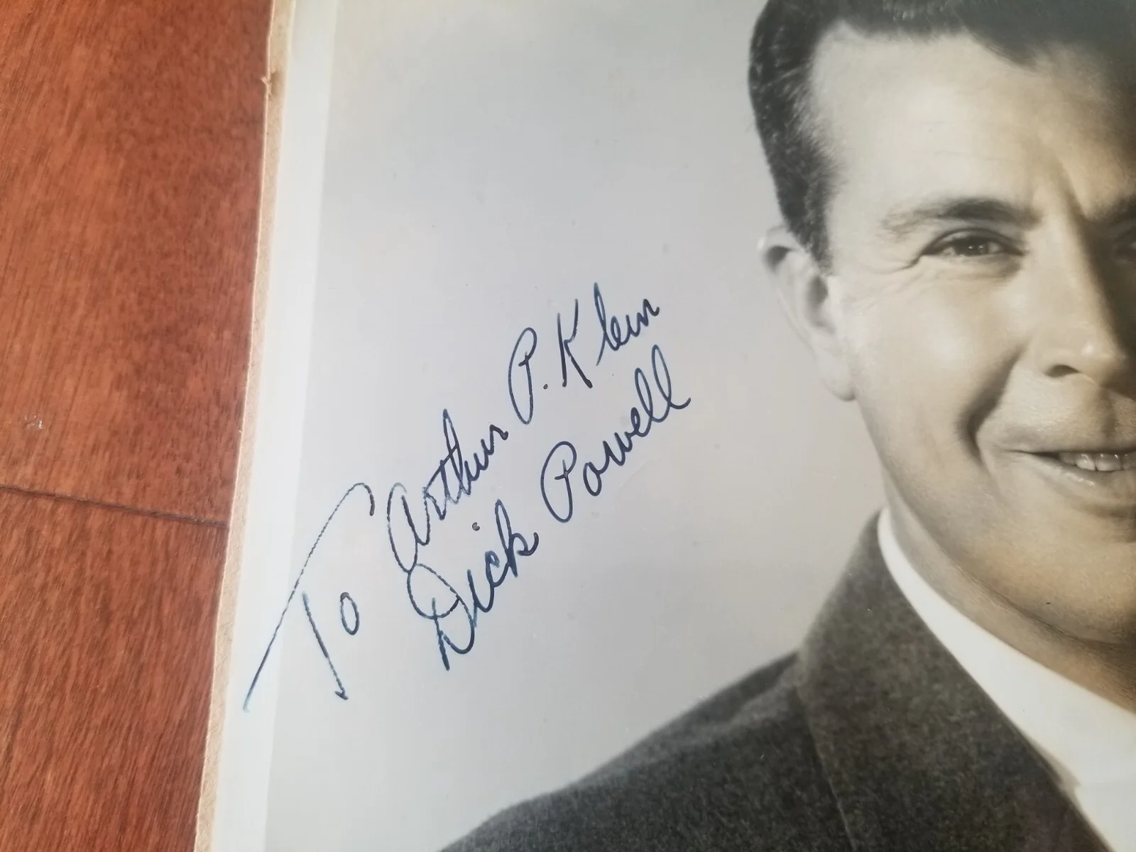 c. 1945 Dick Powell Movie Star Autographed Photograph, image 2