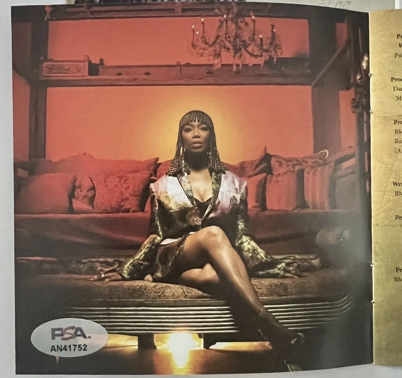 Brandy B7 CD Signed Framed Autographed PSA/DNA COA, image 2