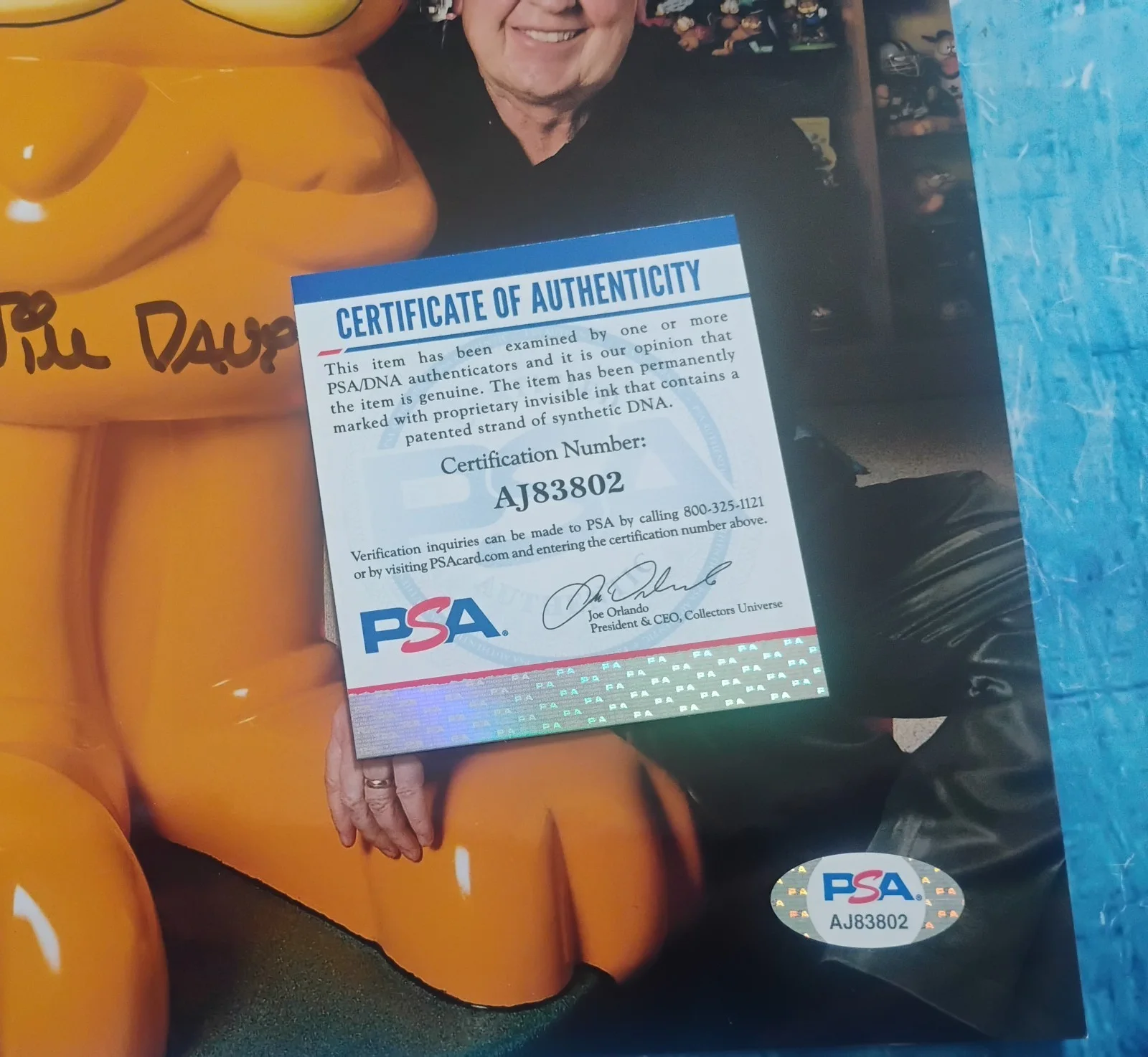 Jim Davis Hand Signed 8x10 Photo PSA COA Garfield NO US TARIFFS, image 4