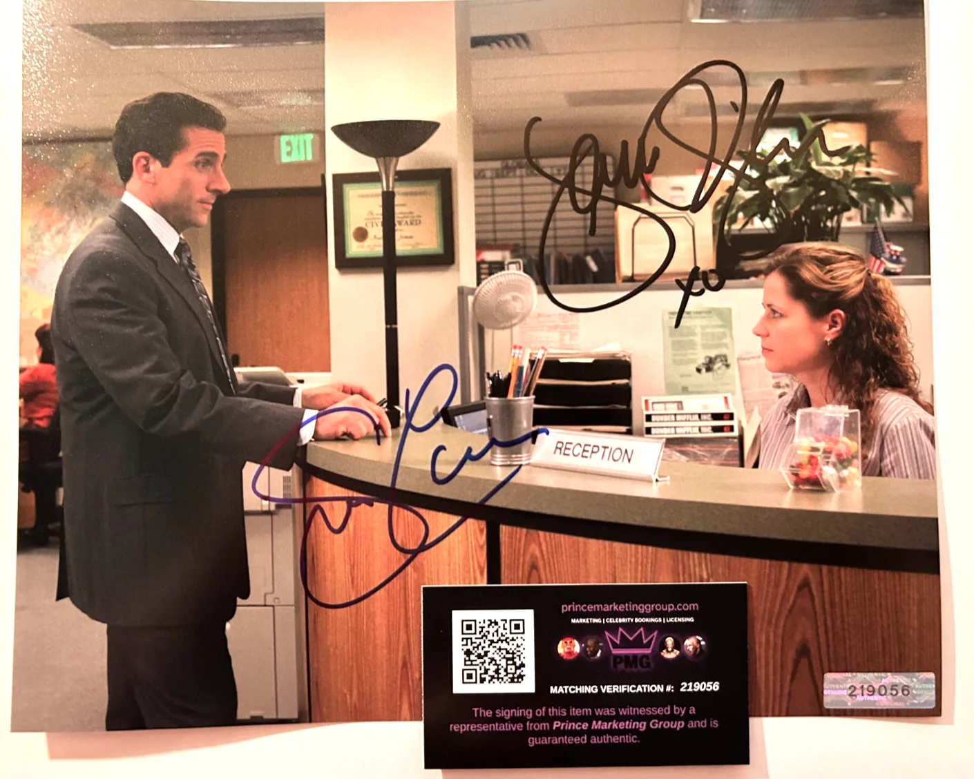Steve Carell, Jenna Fischer — THE OFFICE: Signed (Carell & Fischer) 8x10" Authentic Original Autographs w/COA, изображение 3