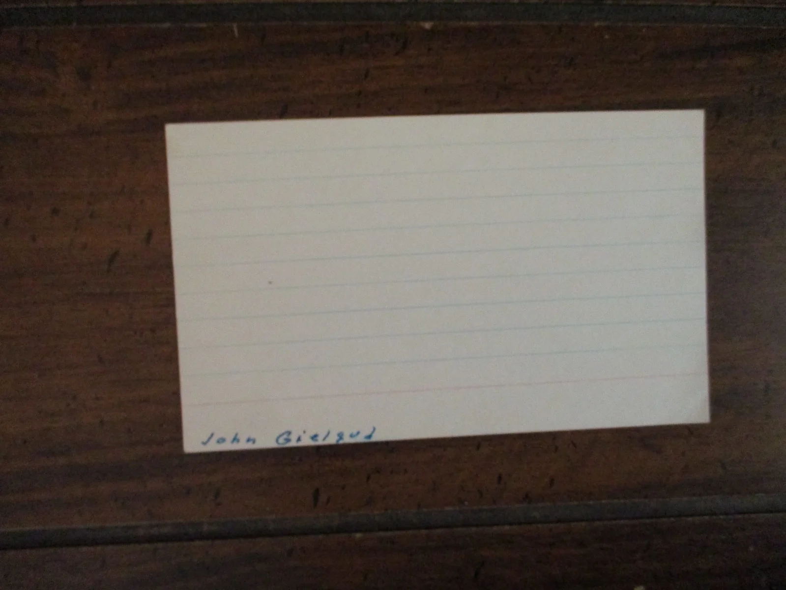 JOHN GIELGUD(D-2000)(Becket/The Seagull/Romeo and Juliet)Signed 3 x 5 Index Card, изображение 3