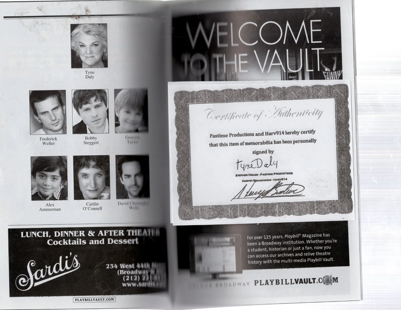 frederick weller — 1 - BROADWAY PLAYBILL MOTHERS AND SONS signed by TYNE DALY YOUR CHOICE 2 x, изображение 3