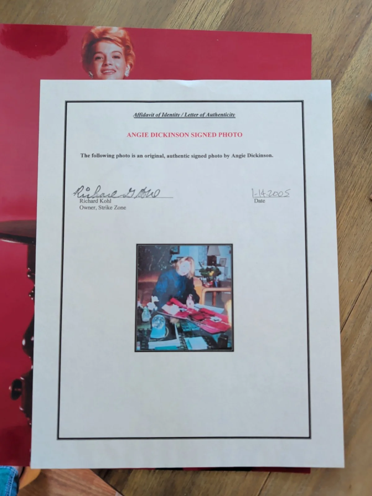 angie Dickinson signed photo Autograph COA Strike Zone, image 4