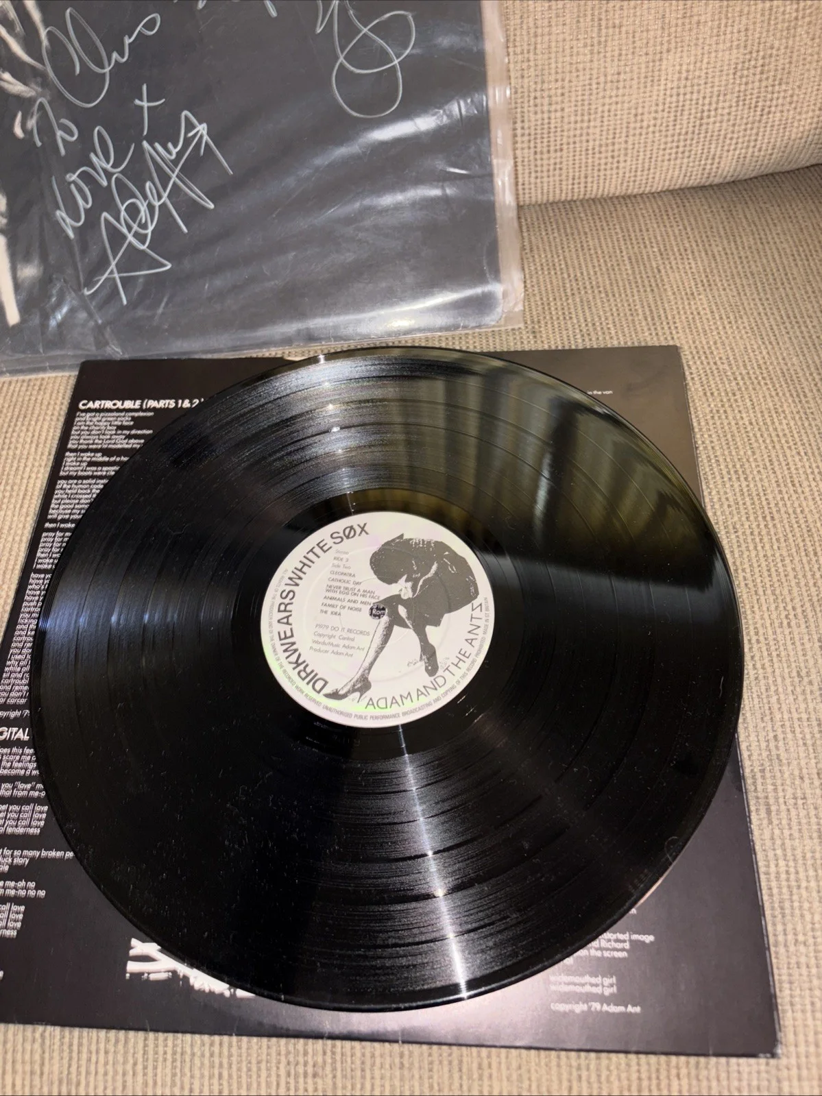 Adam Ant Rare Signed Adam And The Ants Dirk Wears White Sox 12" Vinyl 1979, изображение 3