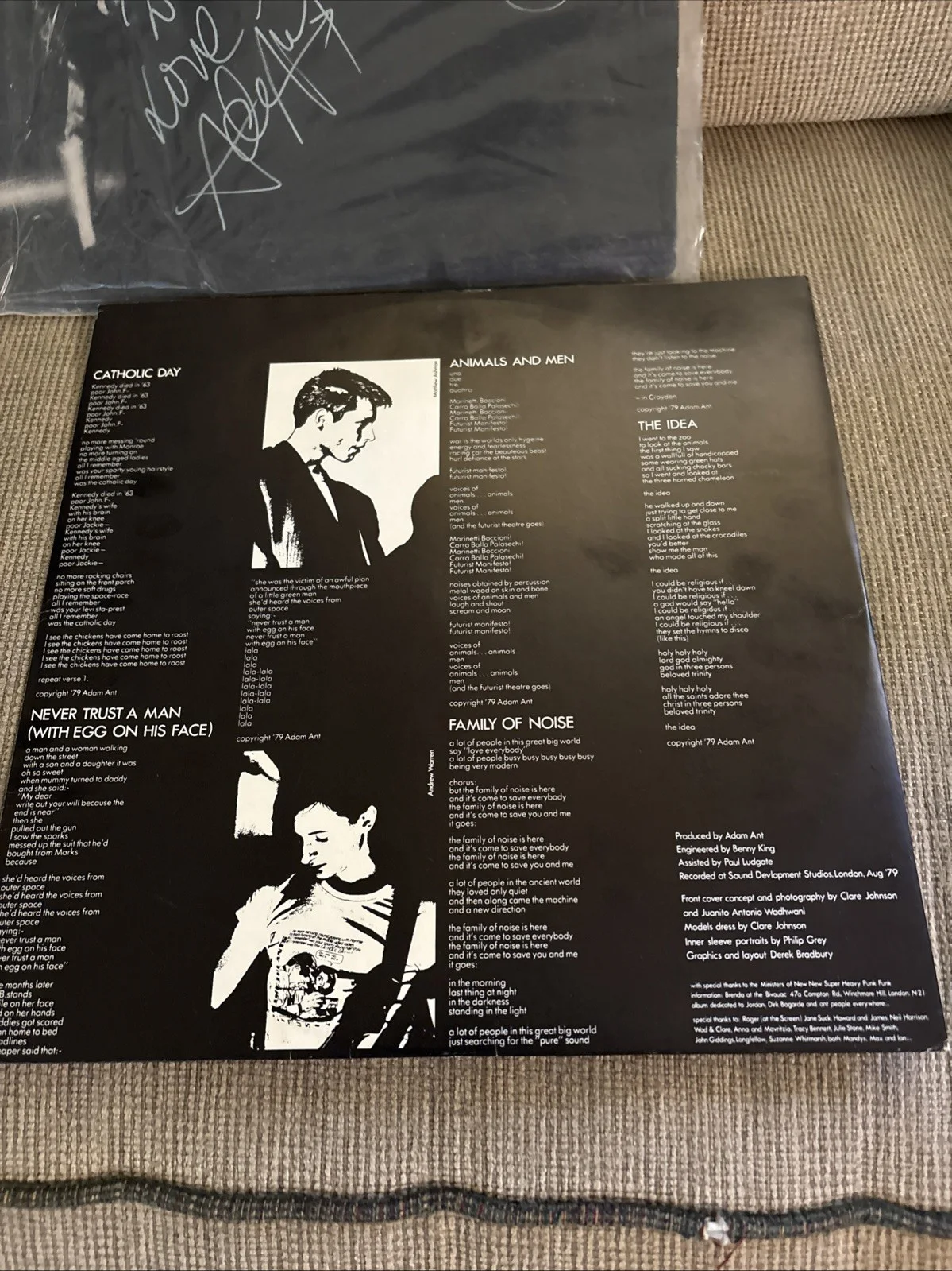 Adam Ant Rare Signed Adam And The Ants Dirk Wears White Sox 12" Vinyl 1979, изображение 5