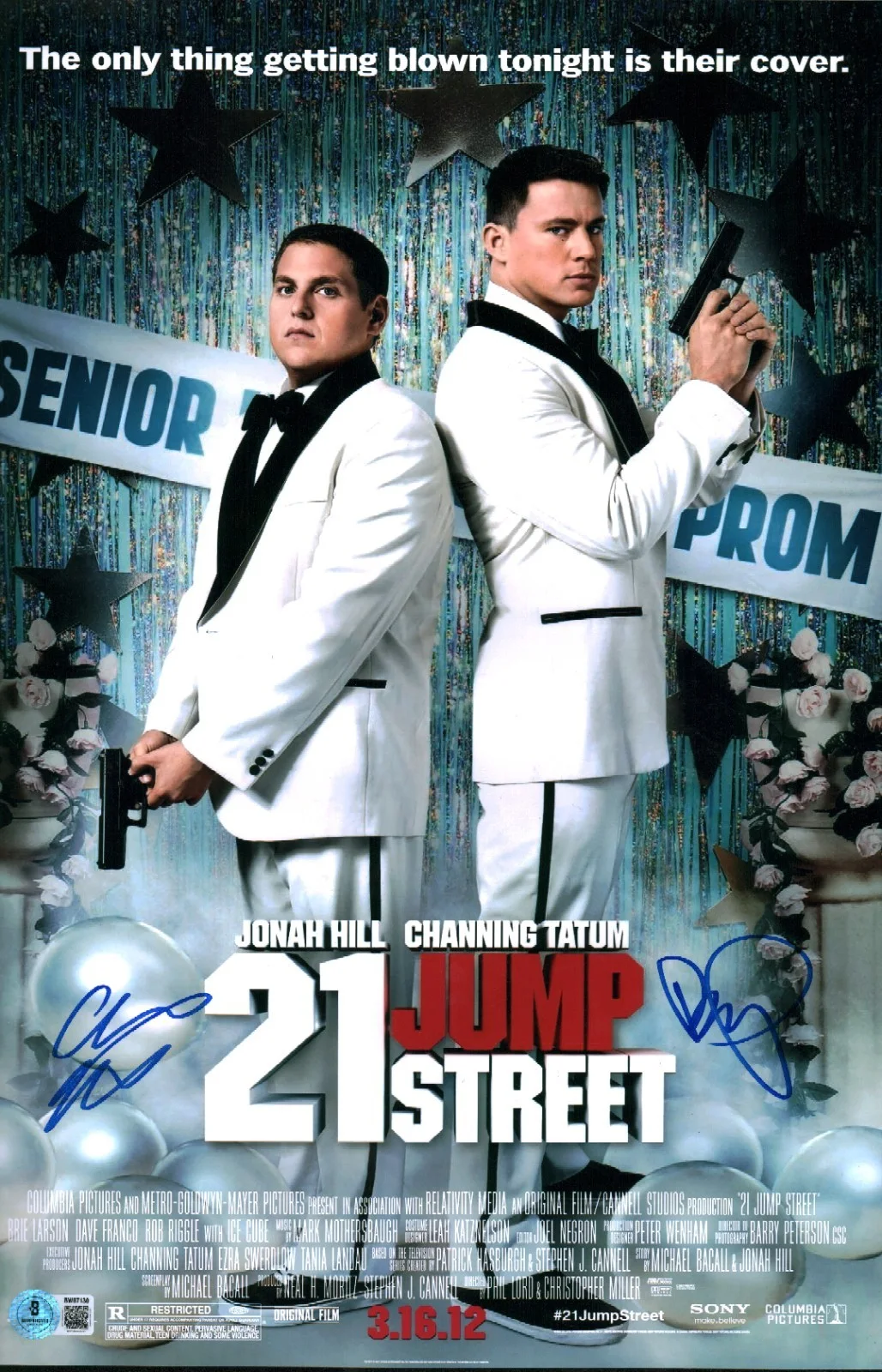 phil lord and chris miller — Phil Lord Chris Miller Signed 22 Jump Street Directors 11x17 Photo BAS COA
