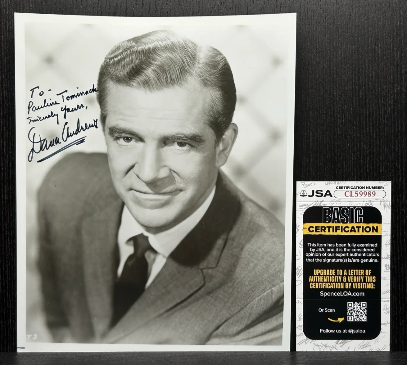 Dana Andrews — DANA ANDREWS SIGNED 8x10 PHOTO Original Autograph JSA Best Years of Our Lives