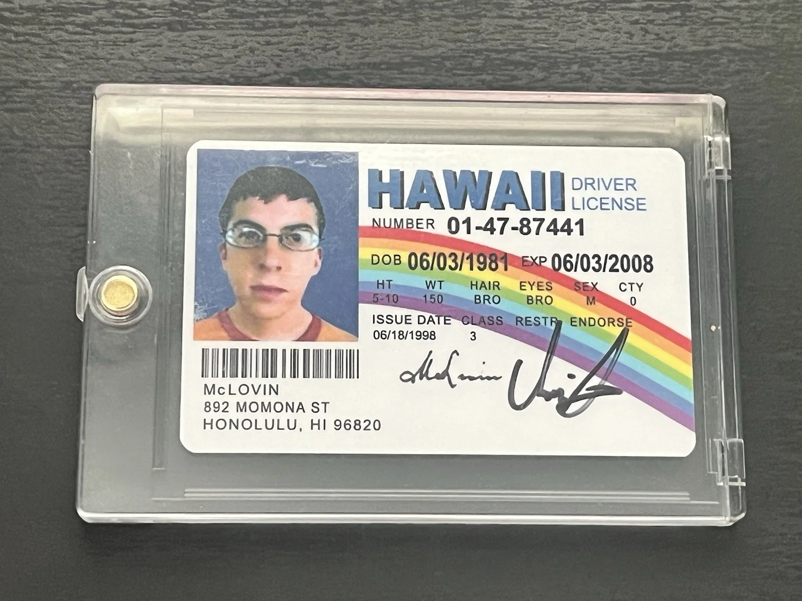 Christopher Mintz-Plasse — Christopher Mintz-Plasse Signed Autographed Superbad McLovin Hawaii ID Card, image 4
