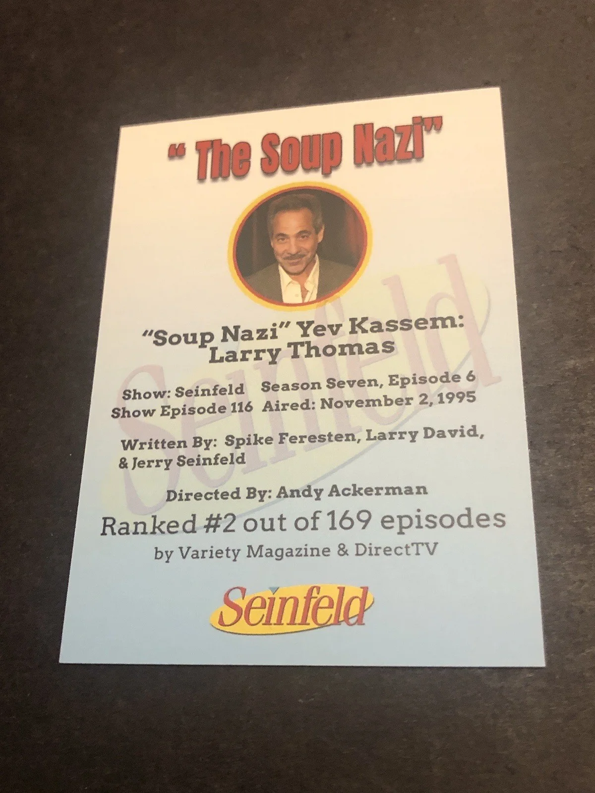 Larry Thomas — JSA Larry Thomas Signed Soup Nazi Seinfeld Autographed 8x10 Free Bonus Card 808, image 4