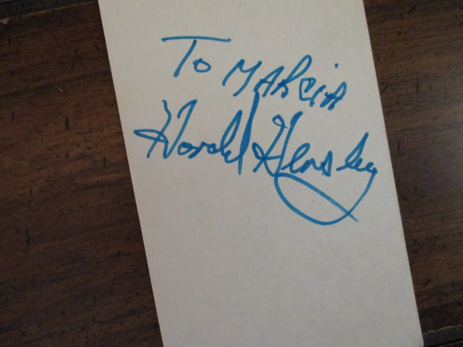 HAROLD HENSLEY(Died-1988)(And the Virginia Mountaineers)Signed 3 x 5 Index Card, изображение 3