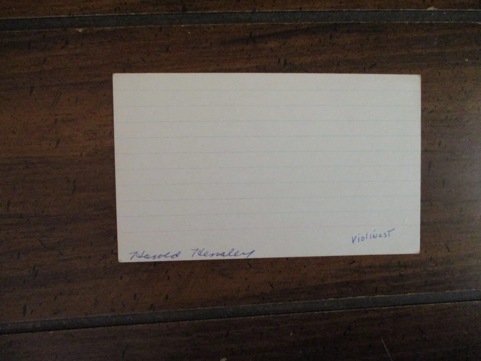 HAROLD HENSLEY(Died-1988)(And the Virginia Mountaineers)Signed 3 x 5 Index Card, изображение 4