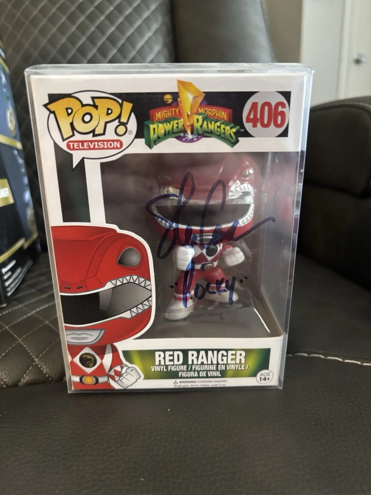 Rocky — Funko Pop Red Ranger Mighty Morphin Power Rangers Figure Signed by Rocky