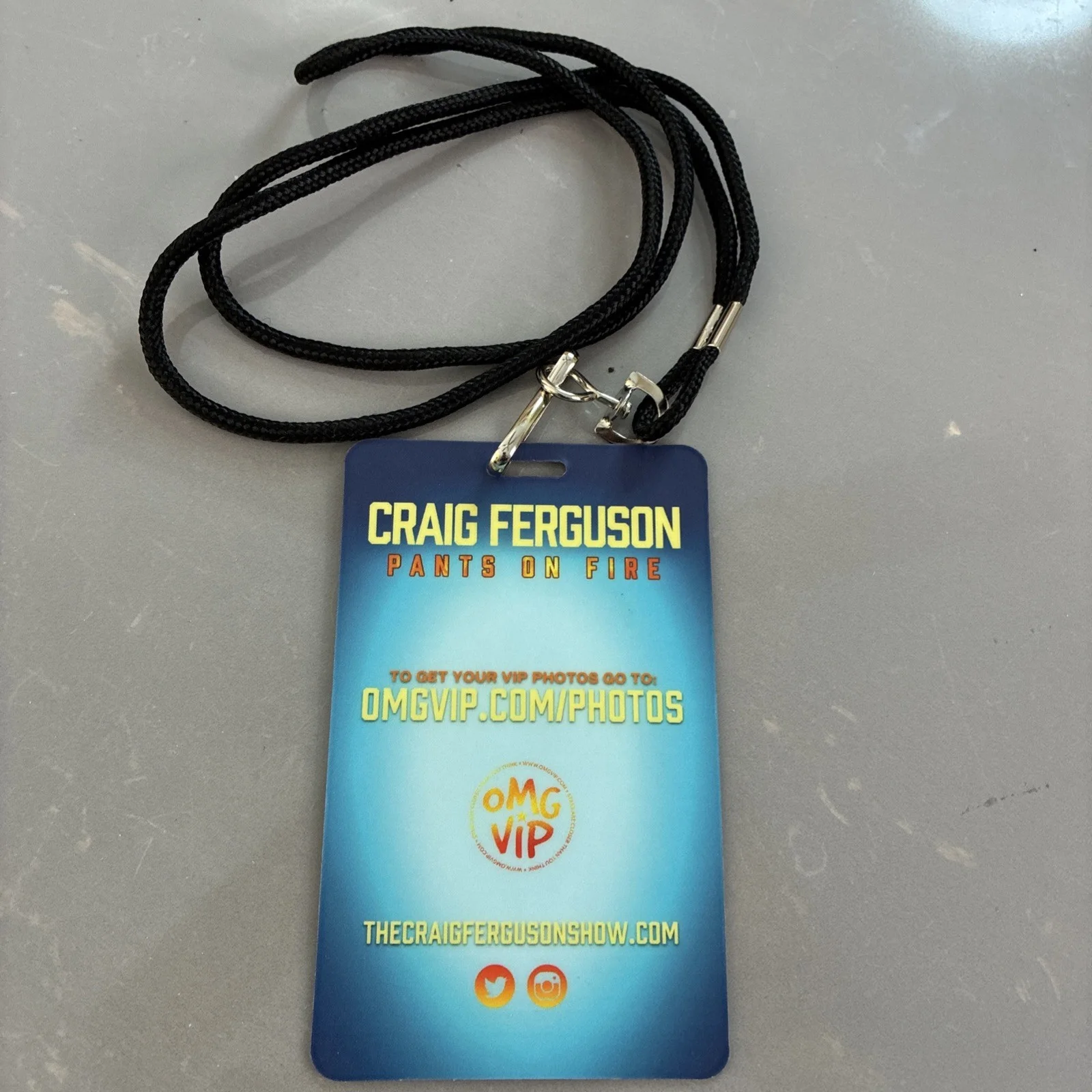 Craig Ferguson Signed Tour Poster Pants On Fire Autograph + VIP Pass Comedy Rare, изображение 3