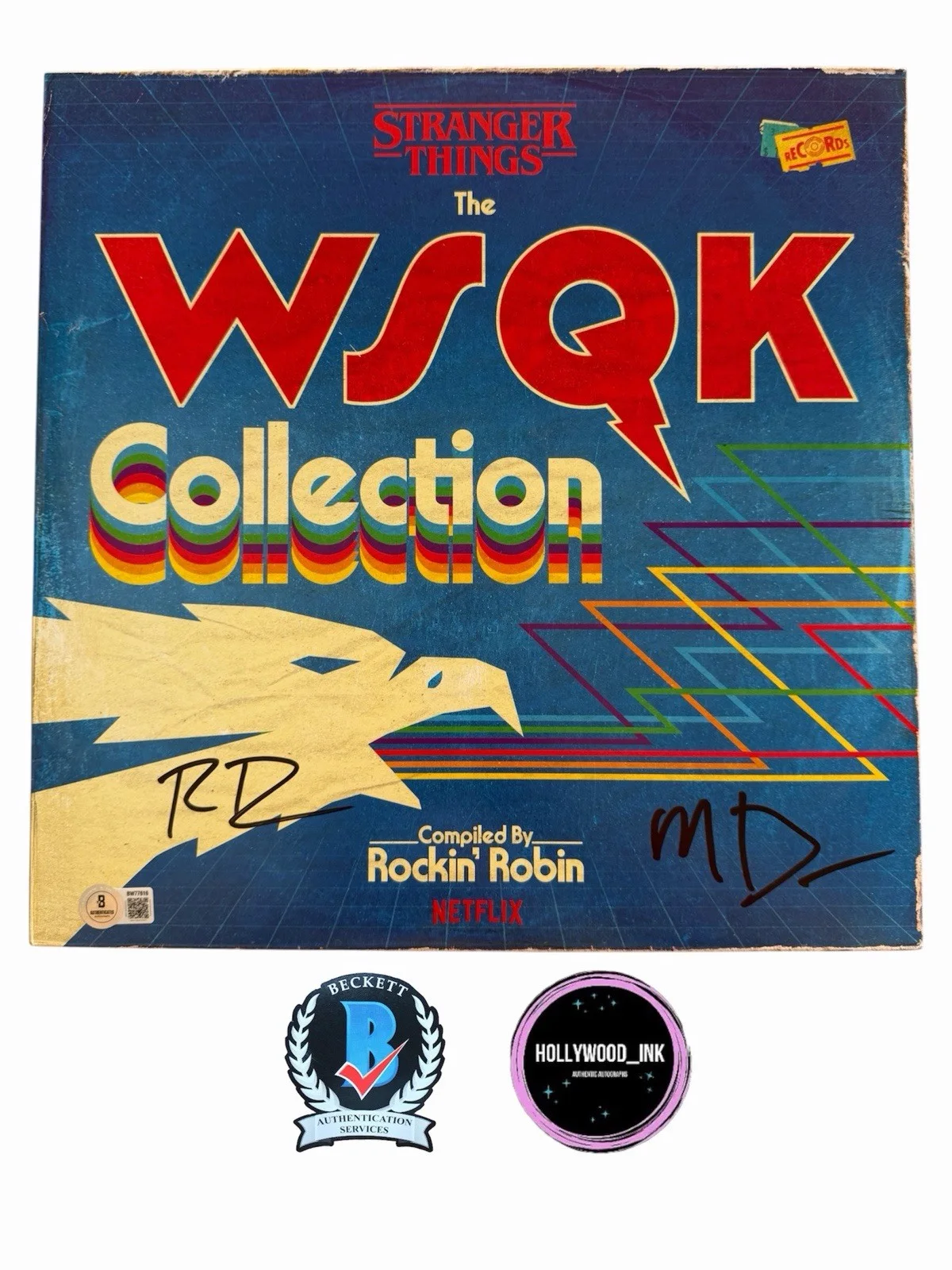 Matt Duffer and Ross Duffer — MATT & ROSS DUFFER BROTHERS SIGNED STRANGER THINGS:THE WSQK VINYL BAS (C)