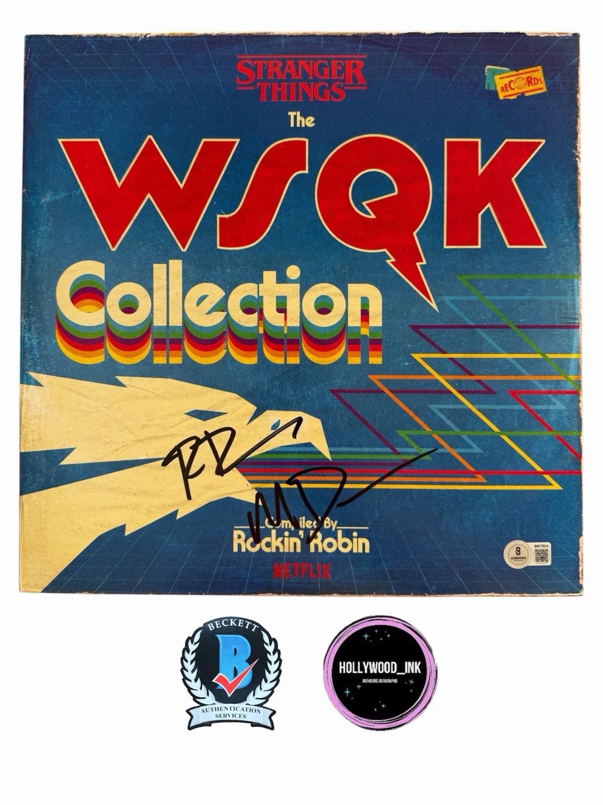 Matt Duffer and Ross Duffer — MATT & ROSS DUFFER BROTHERS SIGNED STRANGER THINGS:THE WSQK VINYL BAS (B)