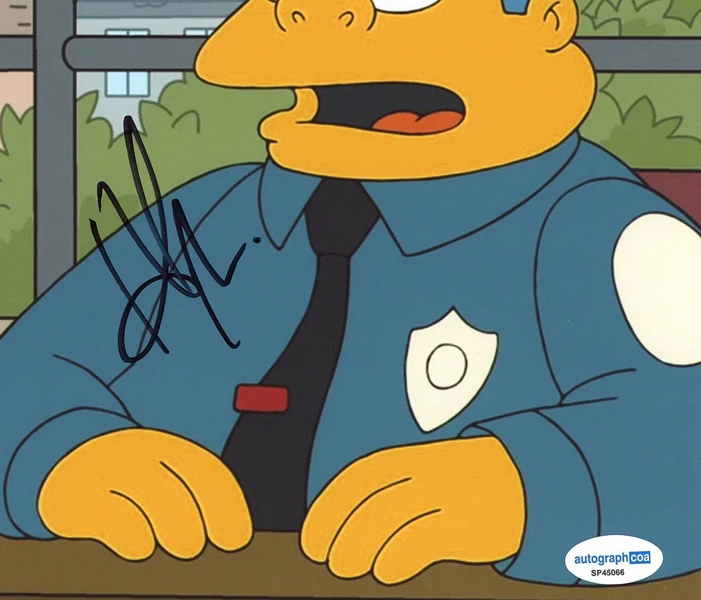 DAN CASTELLANETA — Hank Azaria signed "THE SIMPSONS" 8x10 Photo EXACT PROOF a Chief Wiggum ACOA COA, image 5