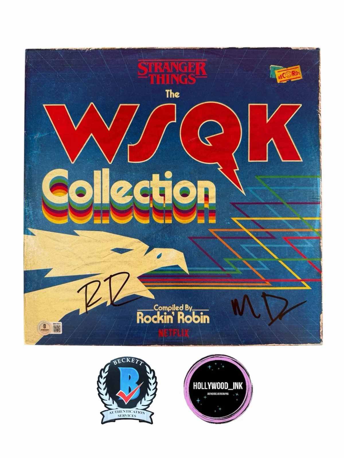 Matt Duffer and Ross Duffer — MATT & ROSS DUFFER BROTHERS SIGNED STRANGER THINGS:THE WSQK VINYL BAS (A)