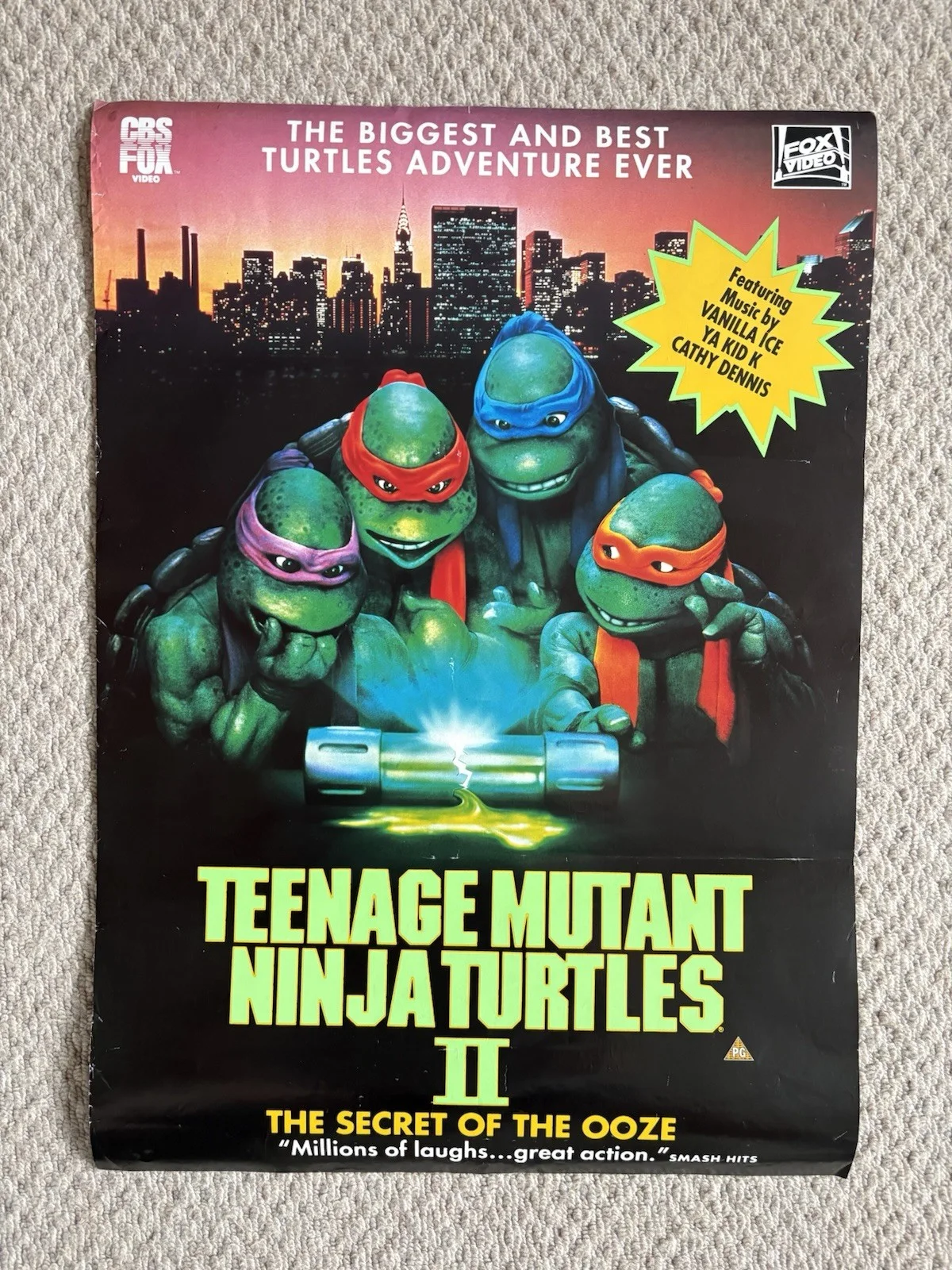 Teenage Mutant Ninja Turtles Movie Poster Bundle Lot X3 TMNT 1990s Vintage 90s, изображение 2