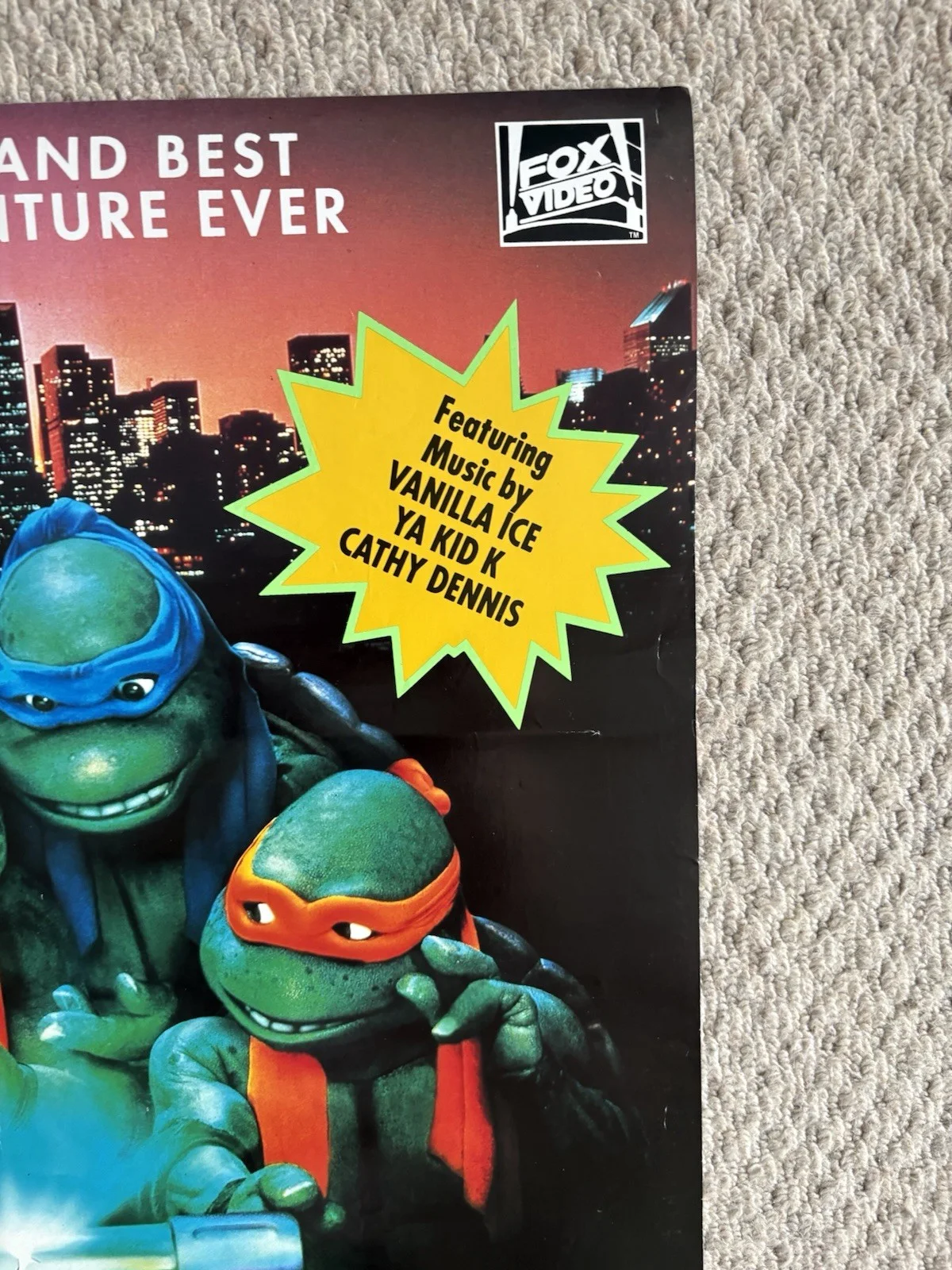 Teenage Mutant Ninja Turtles Movie Poster Bundle Lot X3 TMNT 1990s Vintage 90s, изображение 5