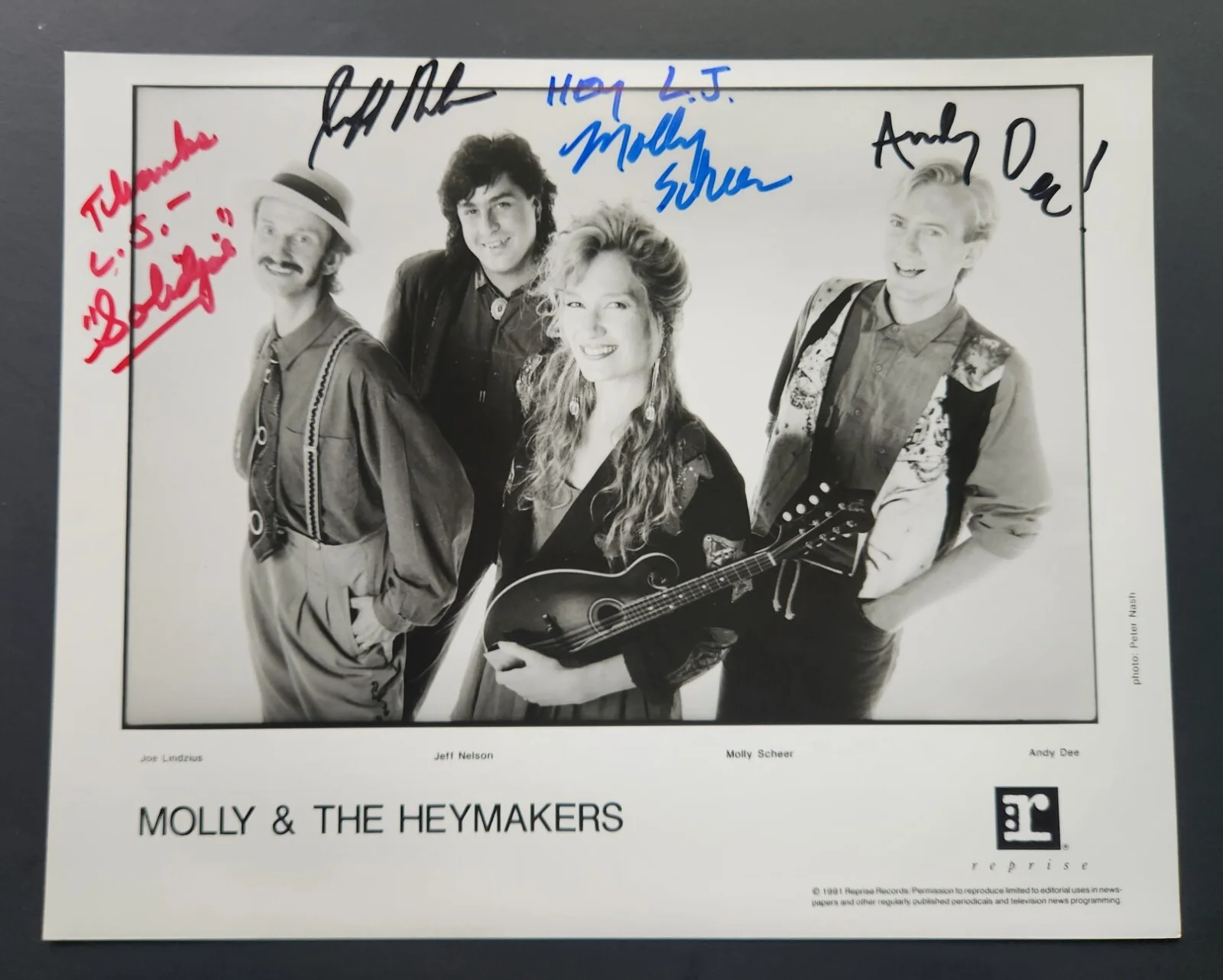 MOLLY & THE HEYMAKERS Country Music Group Band Hand Signed Photo 8X10, изображение 2