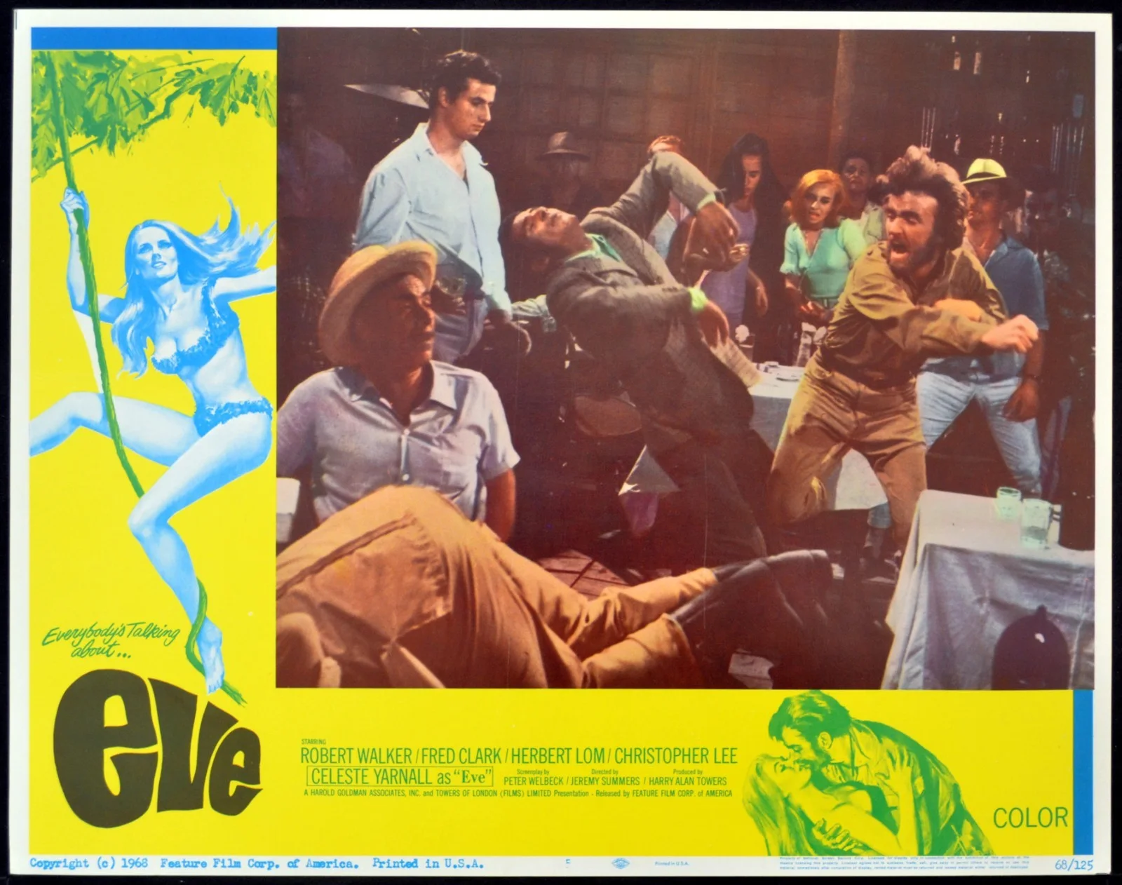 EVE 1967 Celeste Yarnall, Robert Walker Jr., Herbert Lom 4 LOBBY CARDS, image 2