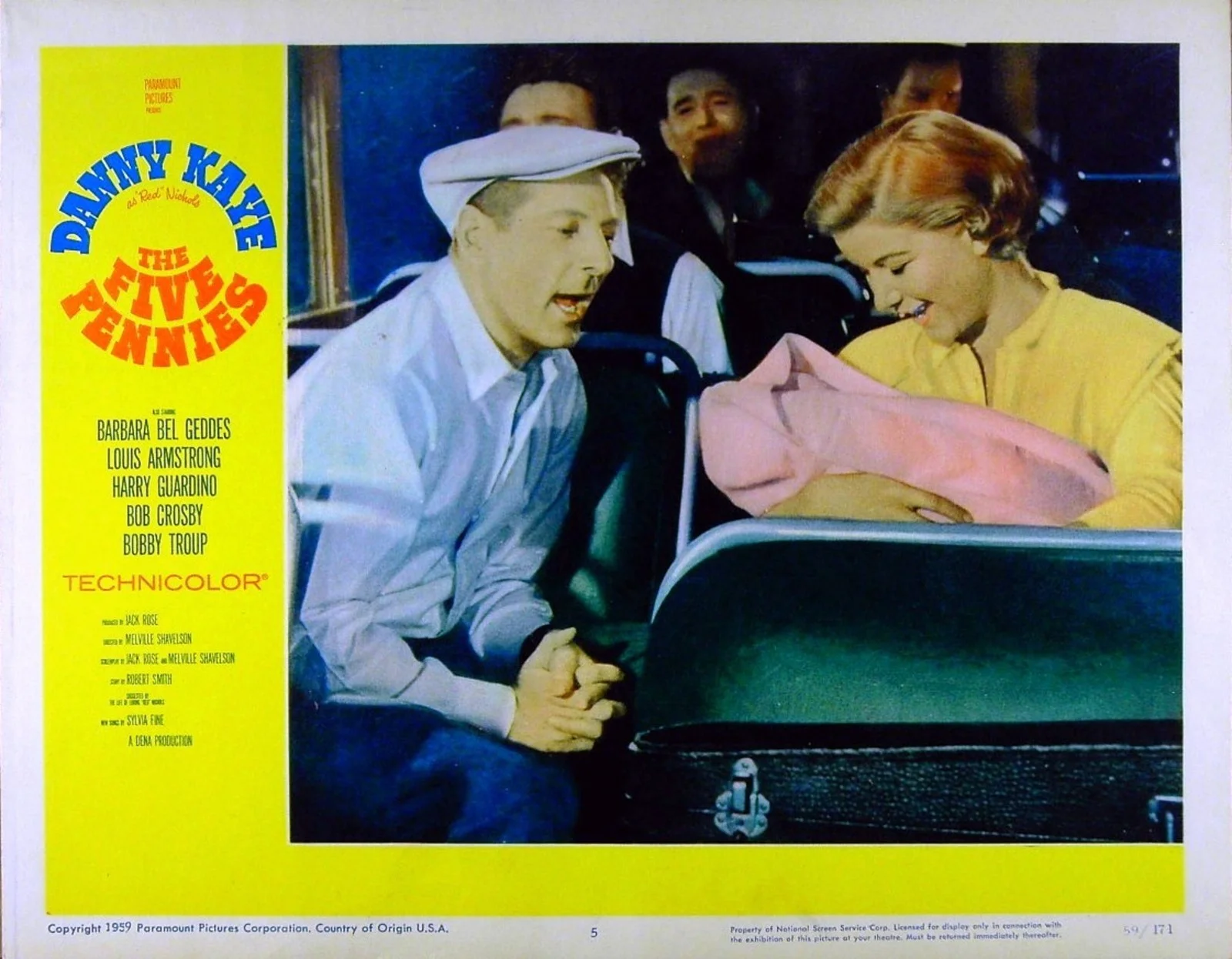 FIVE PENNIES 1959 Danny Kaye, Louis Armstrong 4 LOBBY CARDS, изображение 2
