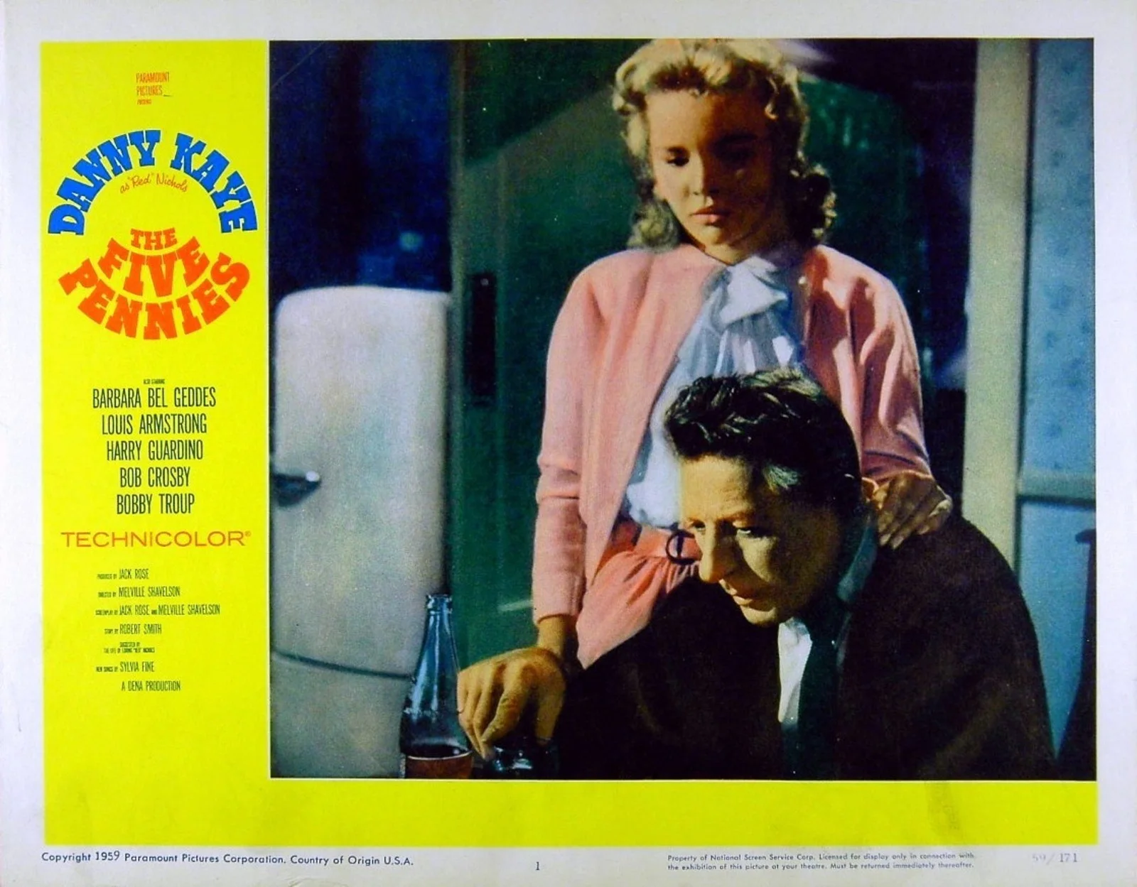 FIVE PENNIES 1959 Danny Kaye, Louis Armstrong 4 LOBBY CARDS, изображение 3