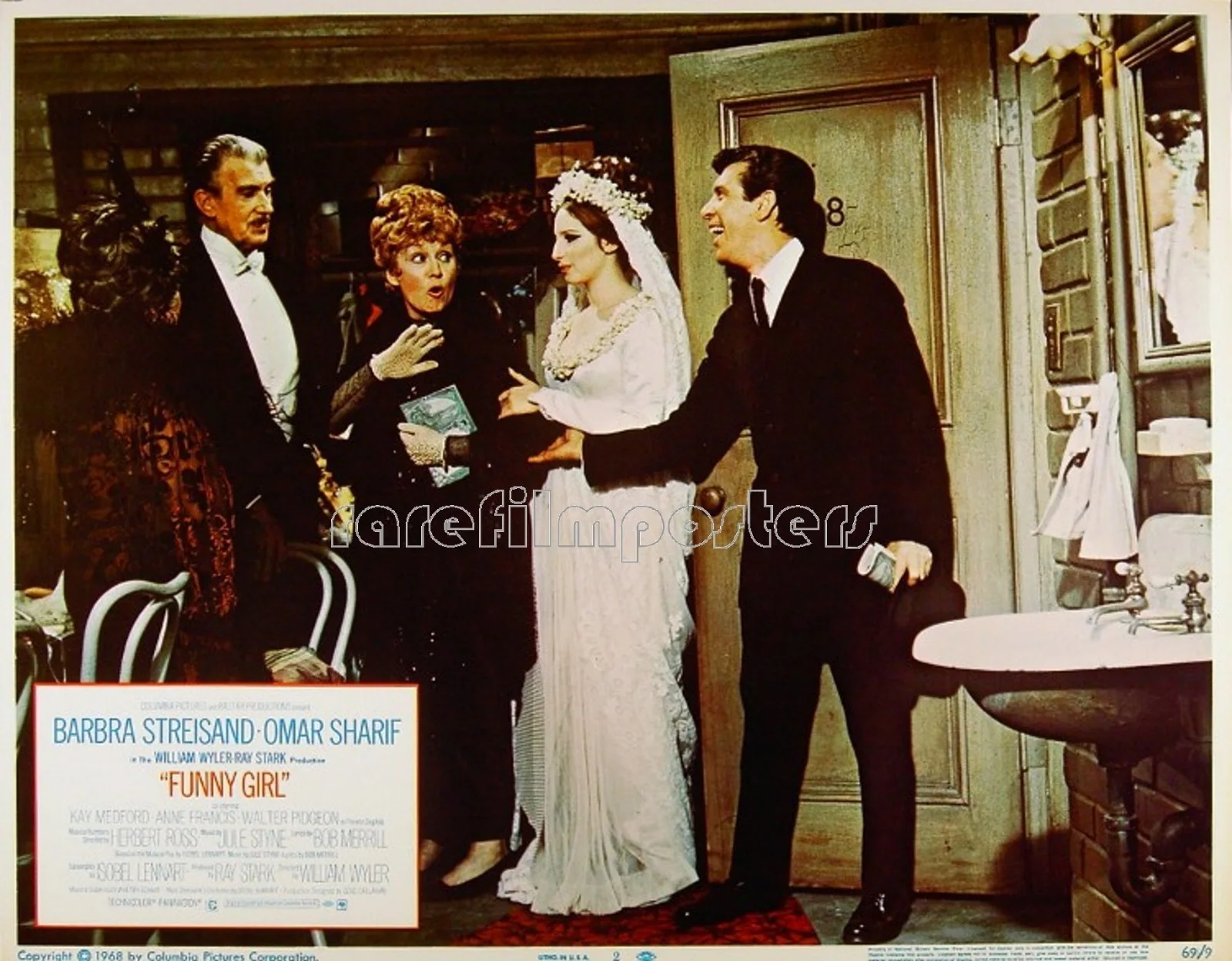 FUNNY GIRL 1968 Barbra Streisand, Walter Pidgeon, Kay Medford 2 LOBBY CARDS, изображение 2