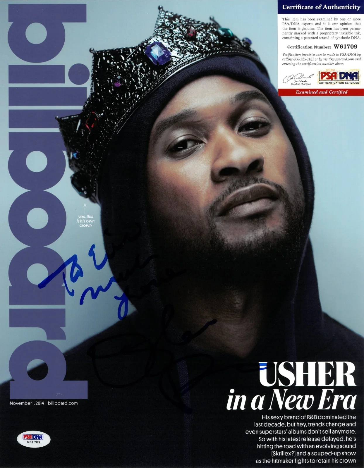 Usher Raymond IV PSA/DNA COA Signed 11x14 Photo Autographed Billboard, изображение 2