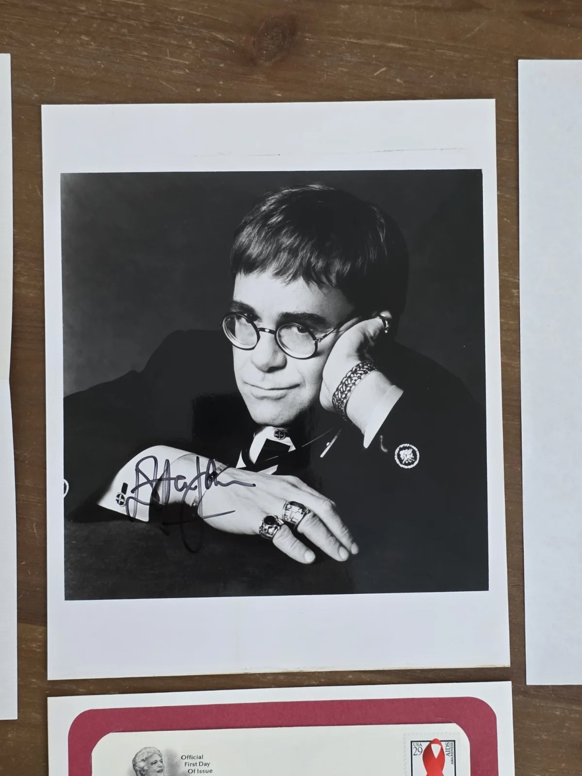 Elton John — Elton John SIGNED AIDS Awareness FDC World AIDS Day 1993 + Photo + JRE Letter, image 2