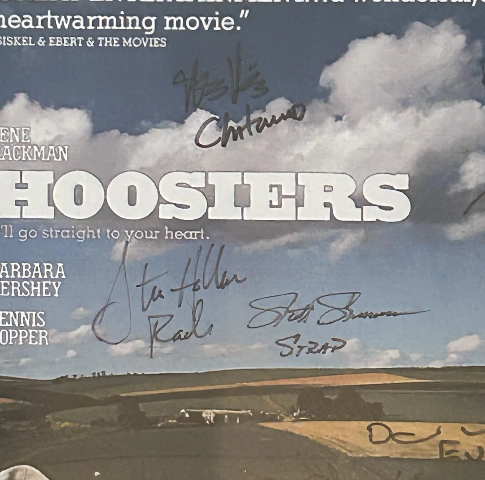 Hoosiers Signed Movie Poster Autographed By 7 Framed 17x23, image 3