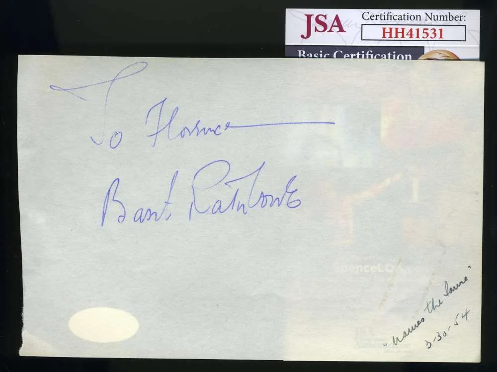 Basil Rathbone — Basil Rathbone JSA Coa Signed 1954 Album Page Autograph