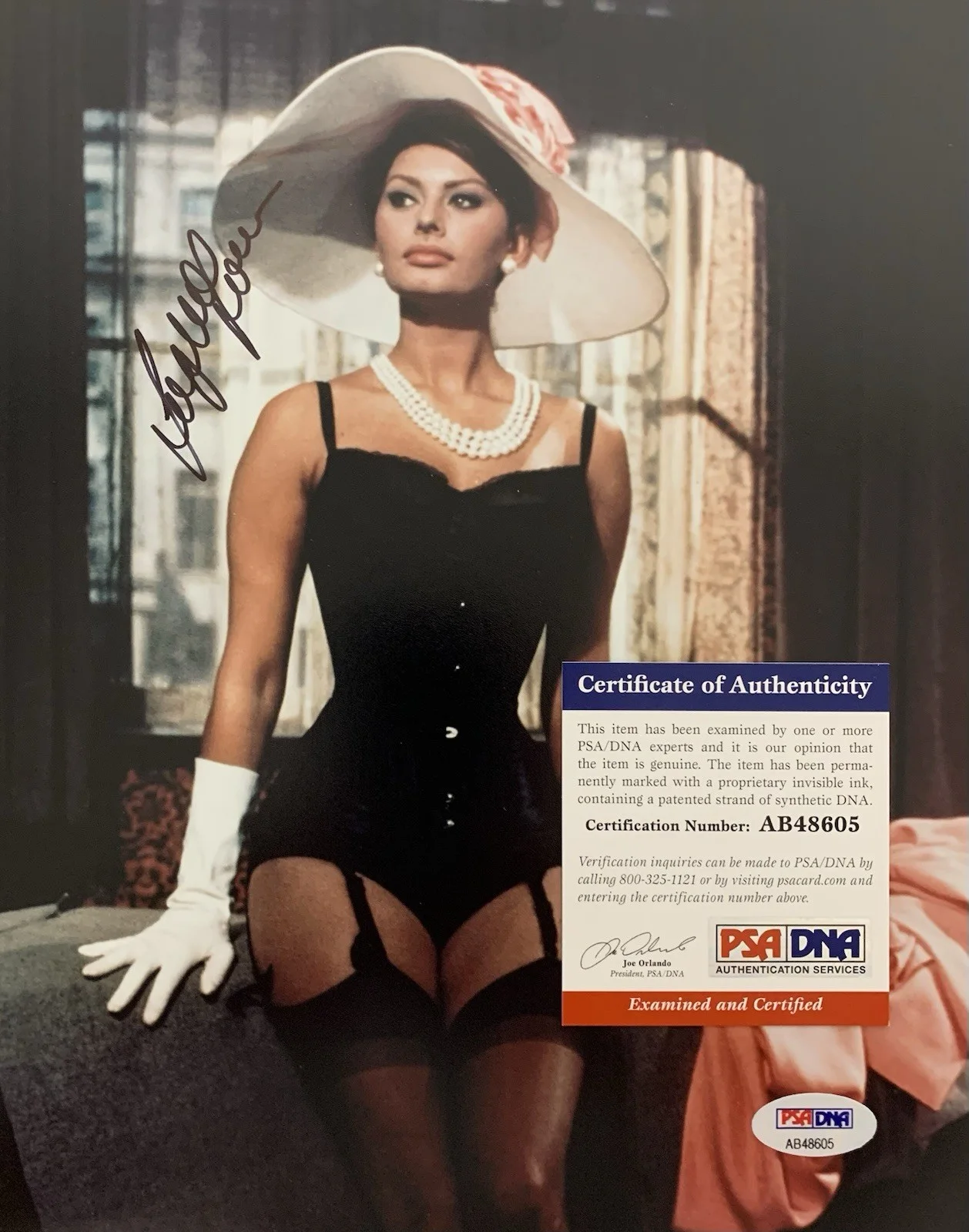 Sophia Loren — Sophia Loren Autographed Signed 8x10 Photo - PSA Cert AB48605, image 2