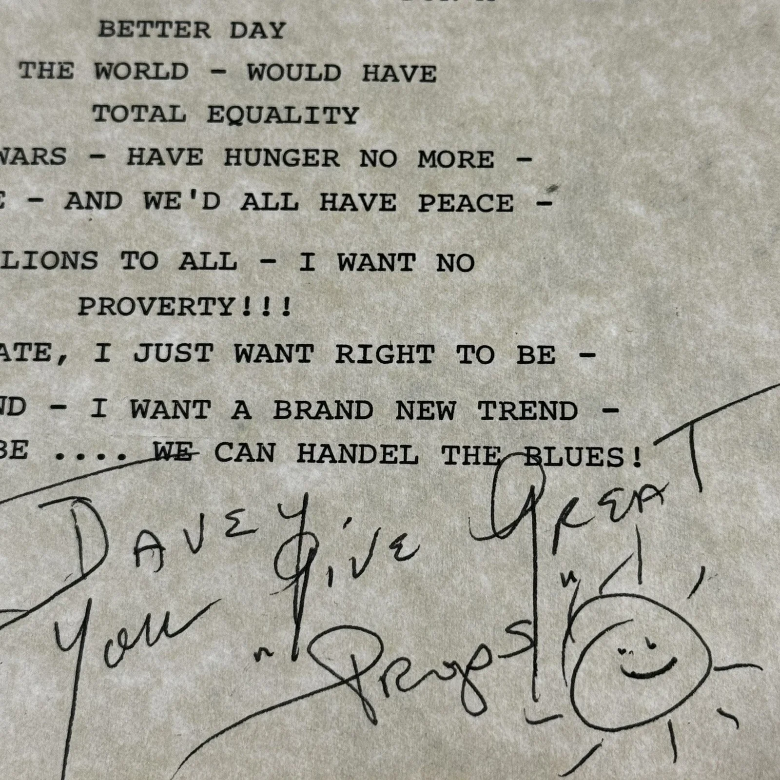 Gail Fisher — GAIL FISHER Signed Auto Lyrics Sheet Mannix LETTERHEAD Autographed, image 3