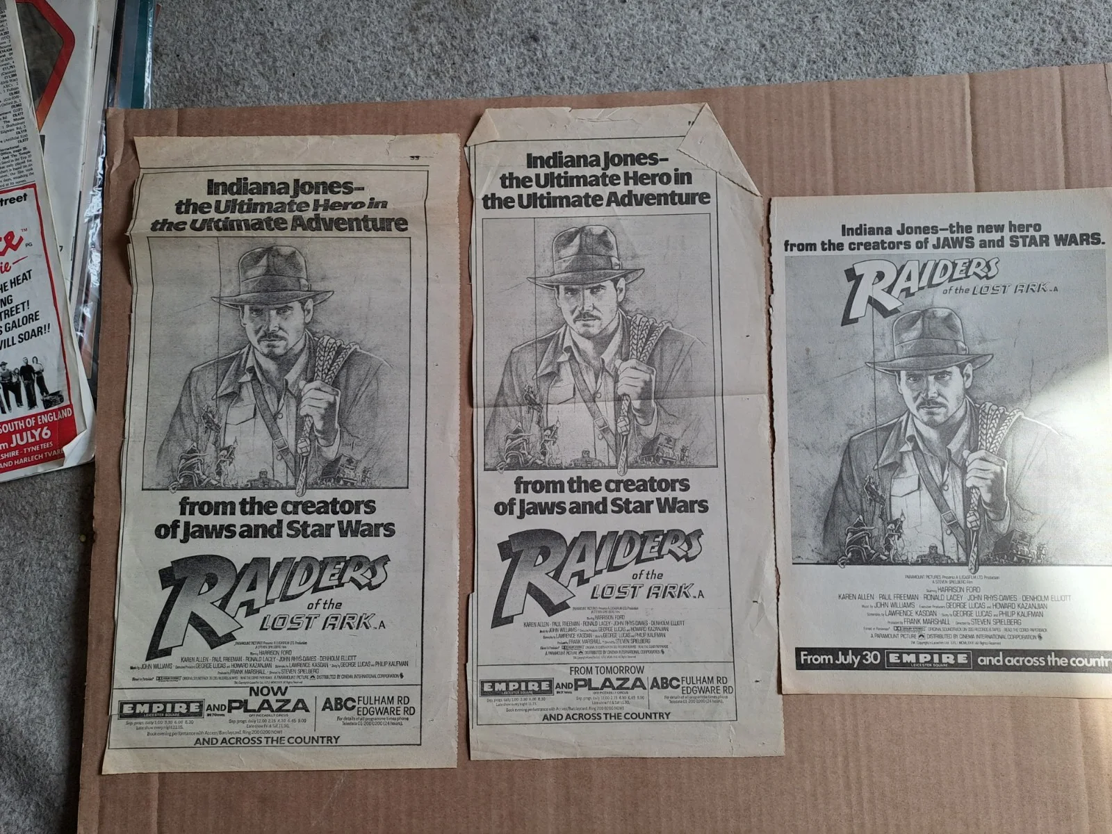 Rare UK RAIDERS OF LOST ARK cuttings + Screen Int. TEMPLE DOOM UK premiere issue, изображение 2