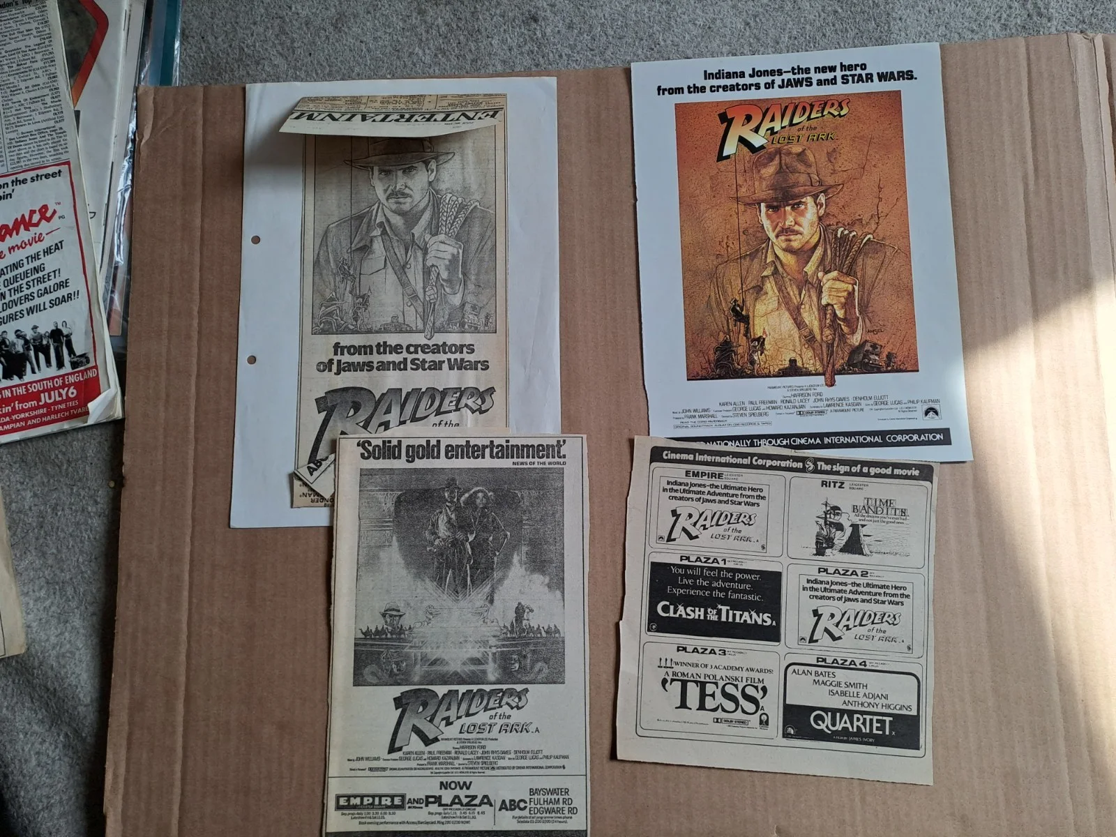 Rare UK RAIDERS OF LOST ARK cuttings + Screen Int. TEMPLE DOOM UK premiere issue, изображение 3